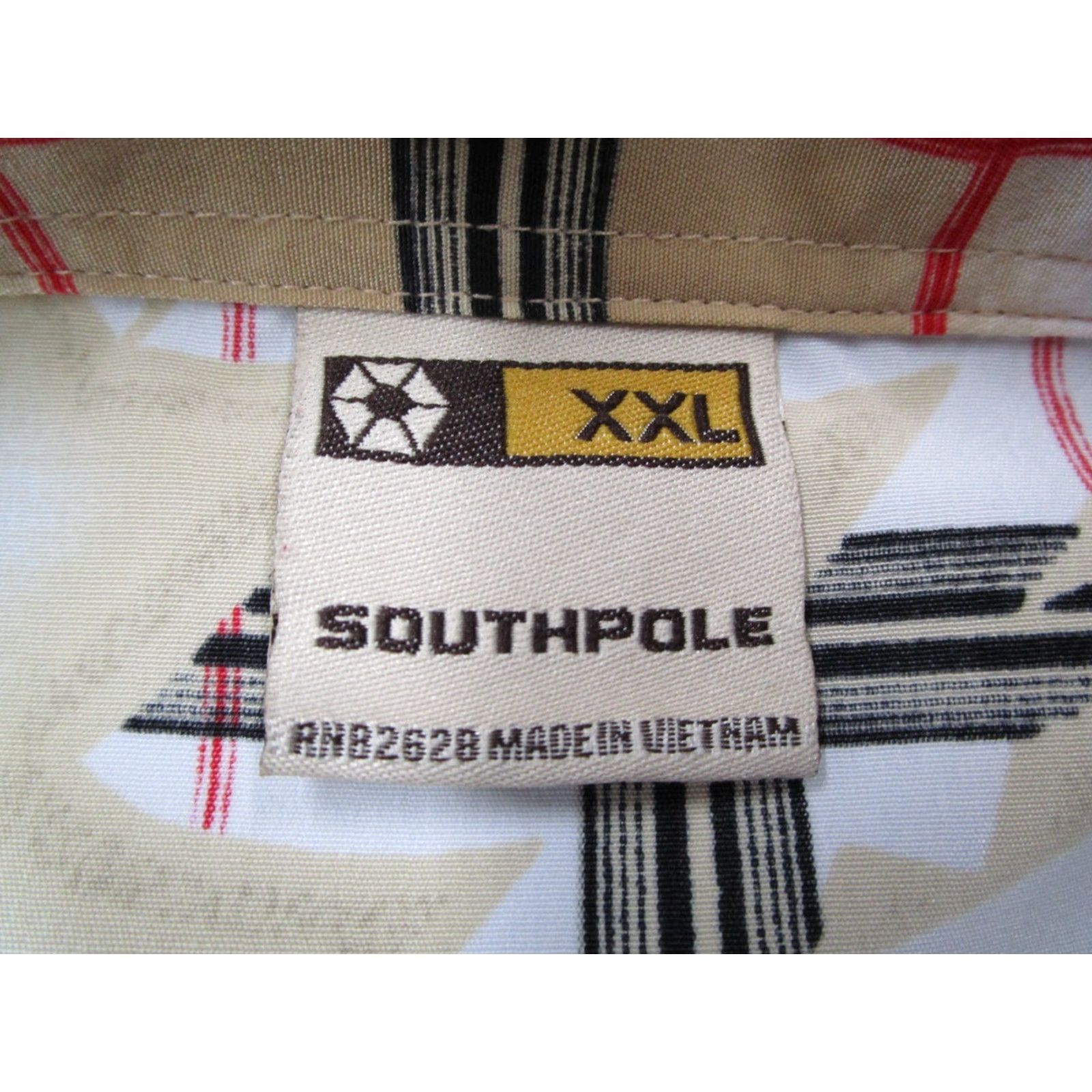 Southpole Southpole Shirt Mens 2XL Beige Button-Up Short Sleeve Casual Streetwear 90s California City Retro Pattern Check Size US XXL / EU 58 / 5 - 3 Thumbnail
