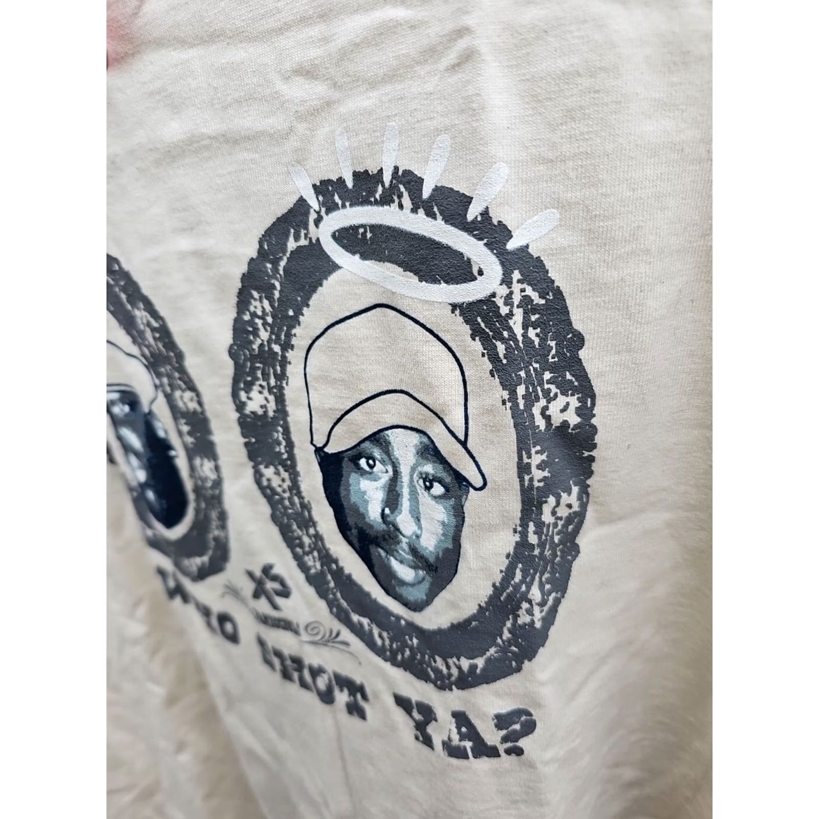 Vintage VTG Y2K WHO SHOT YA Tupac Biggie Tee Mens XL Exact Science Rap Shirt tan Shirt Mens XL Tupac Biggie VTG Y2K WHO SHOT YA Tee Size US XL / EU 56 / 4 - 6 Thumbnail