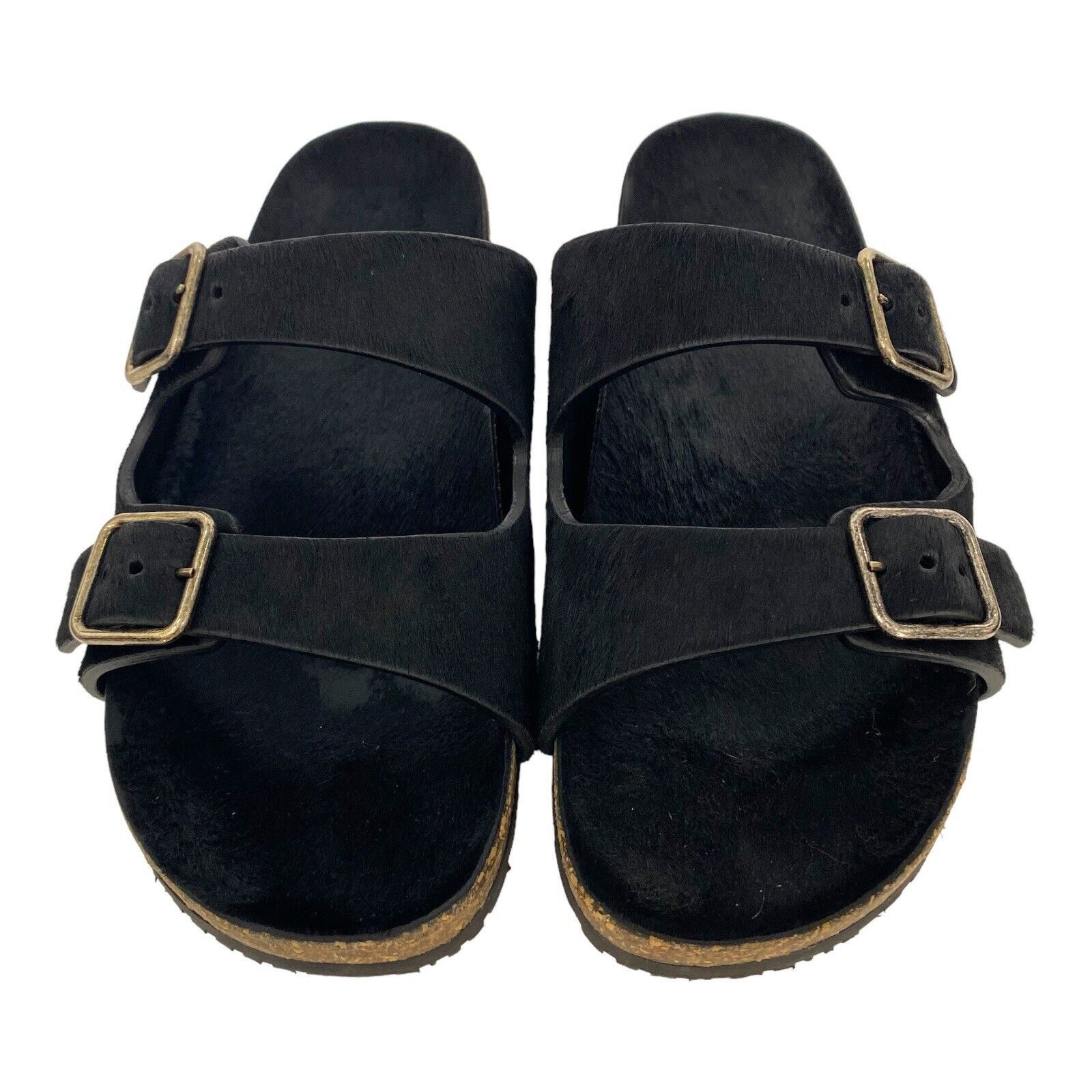 Saint Laurent Paris $795 Unisex Black Calf Hair Jimmy Sandal Slide EU 42 Size US 9 / EU 42 - 4 Thumbnail