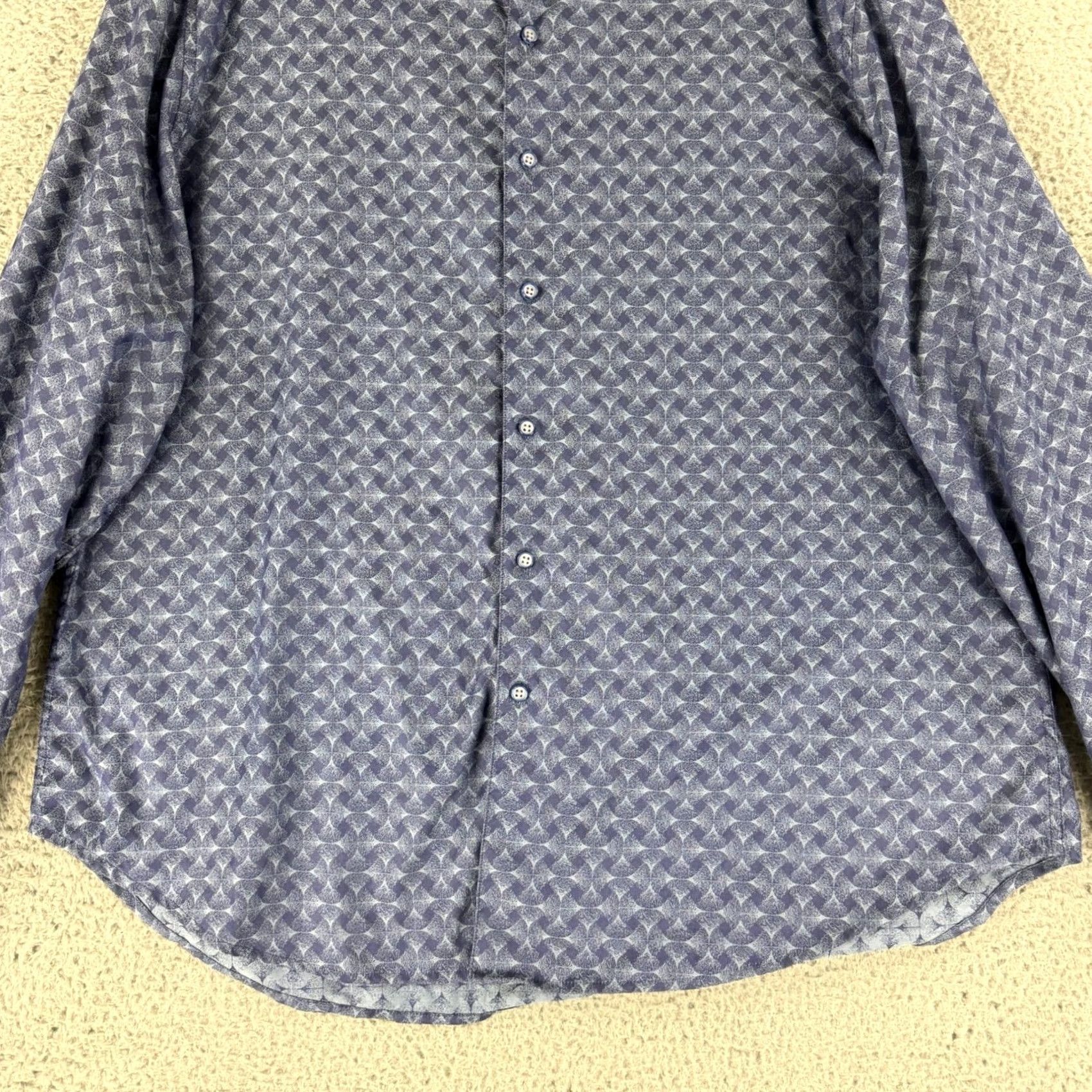 Robert Graham Robert Graham Button-Down Shirt Mens 3XL Blue Geometric Classic Fit Long Sleeve Color: Blue Pattern: Geometric Size US XXL / EU 58 / 5 - 4 Thumbnail