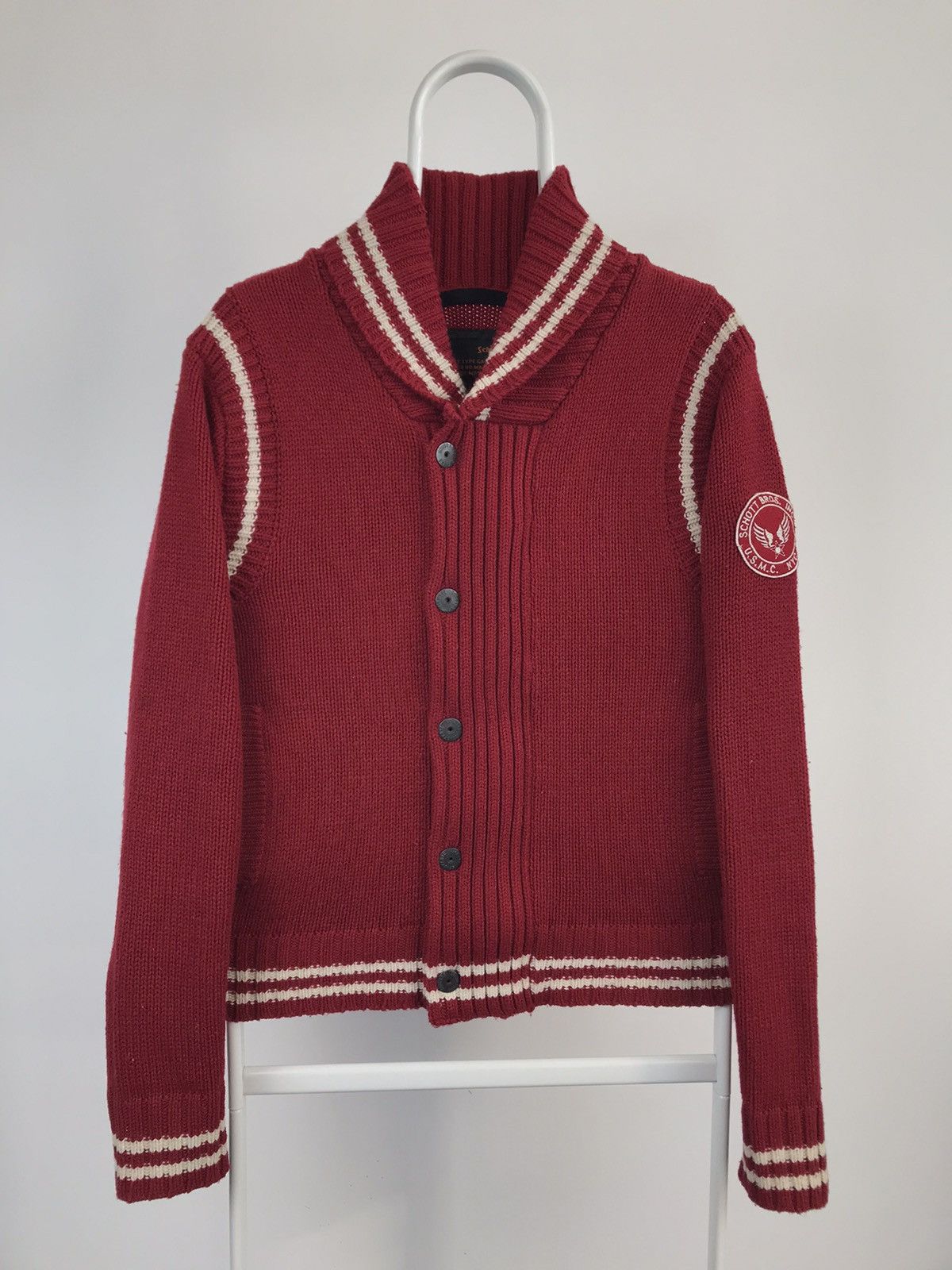 Schott Vintage Schott NYC Army Military Style Zip Cardigan Size US S / EU 44-46 / 1 - 1 Thumbnail
