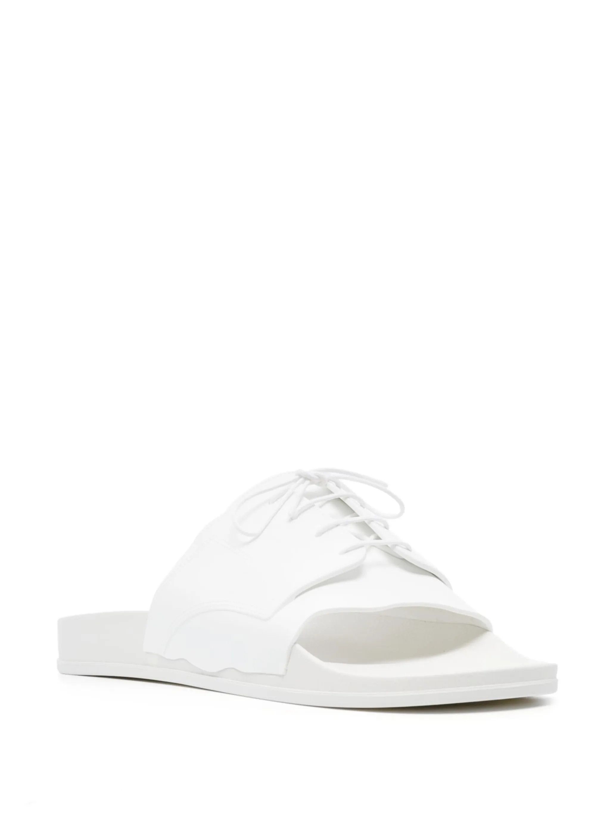 Maison Margiela oc11z0725 Lace-up Pool Slides in White Size US 12 / EU 45 - 2 Thumbnail