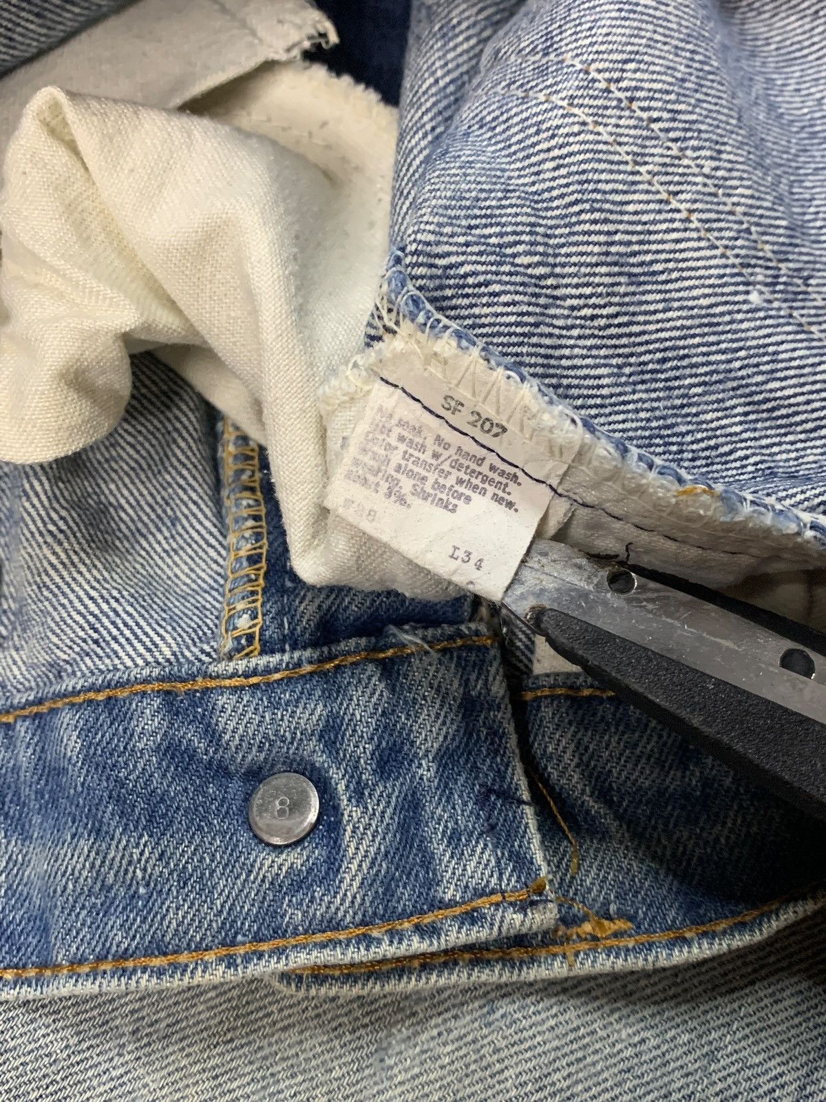 Levi's Vintage 70s Levis 505 Orange Tab Mud Wash Jeans Button #8 Size 28" / US 6 / IT 42 - 10 Thumbnail