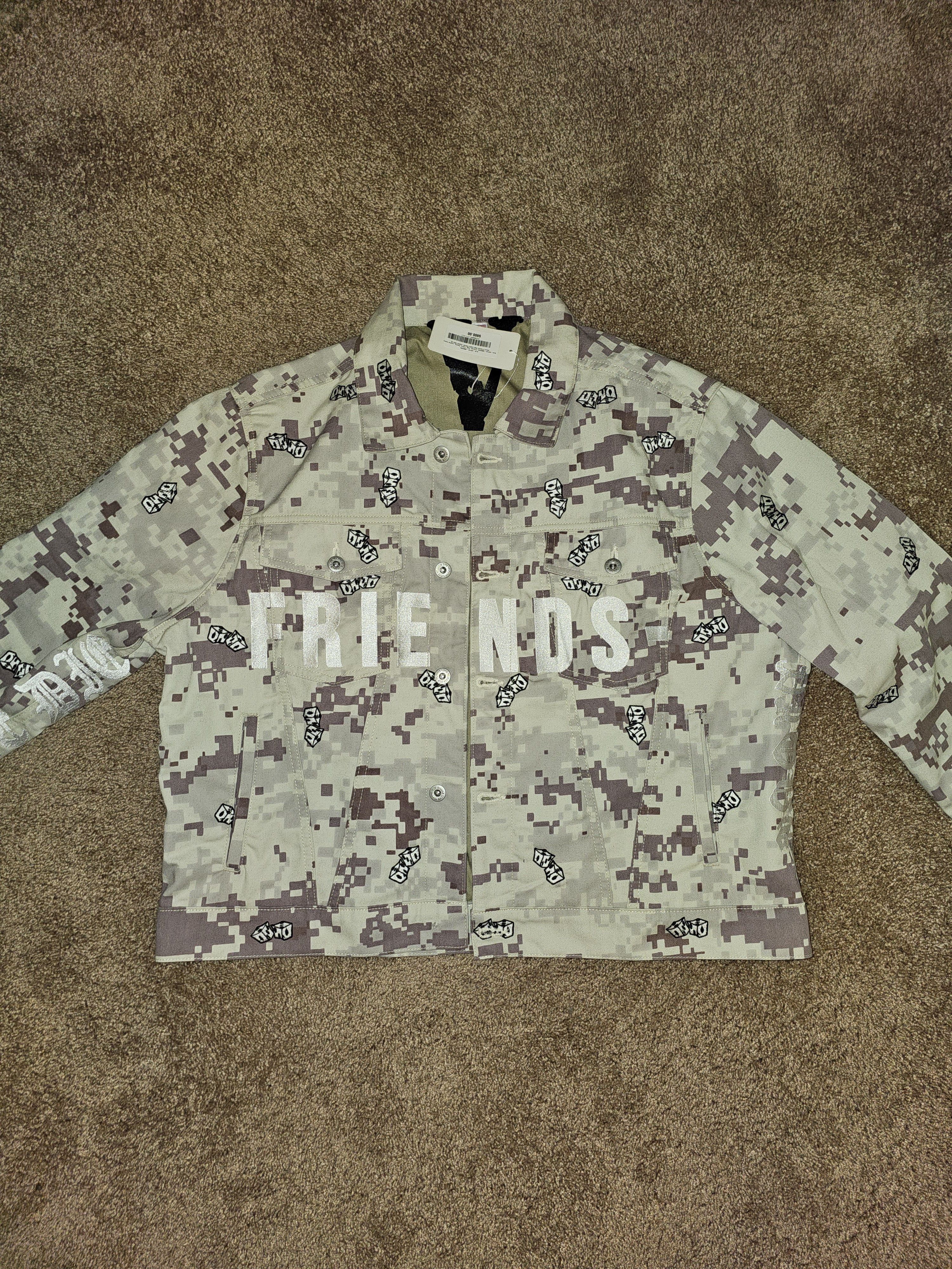 Vlone Vlone Friends Digi Camo Denim Jacket Beige Size US XL / EU 56 / 4 - 2 Thumbnail