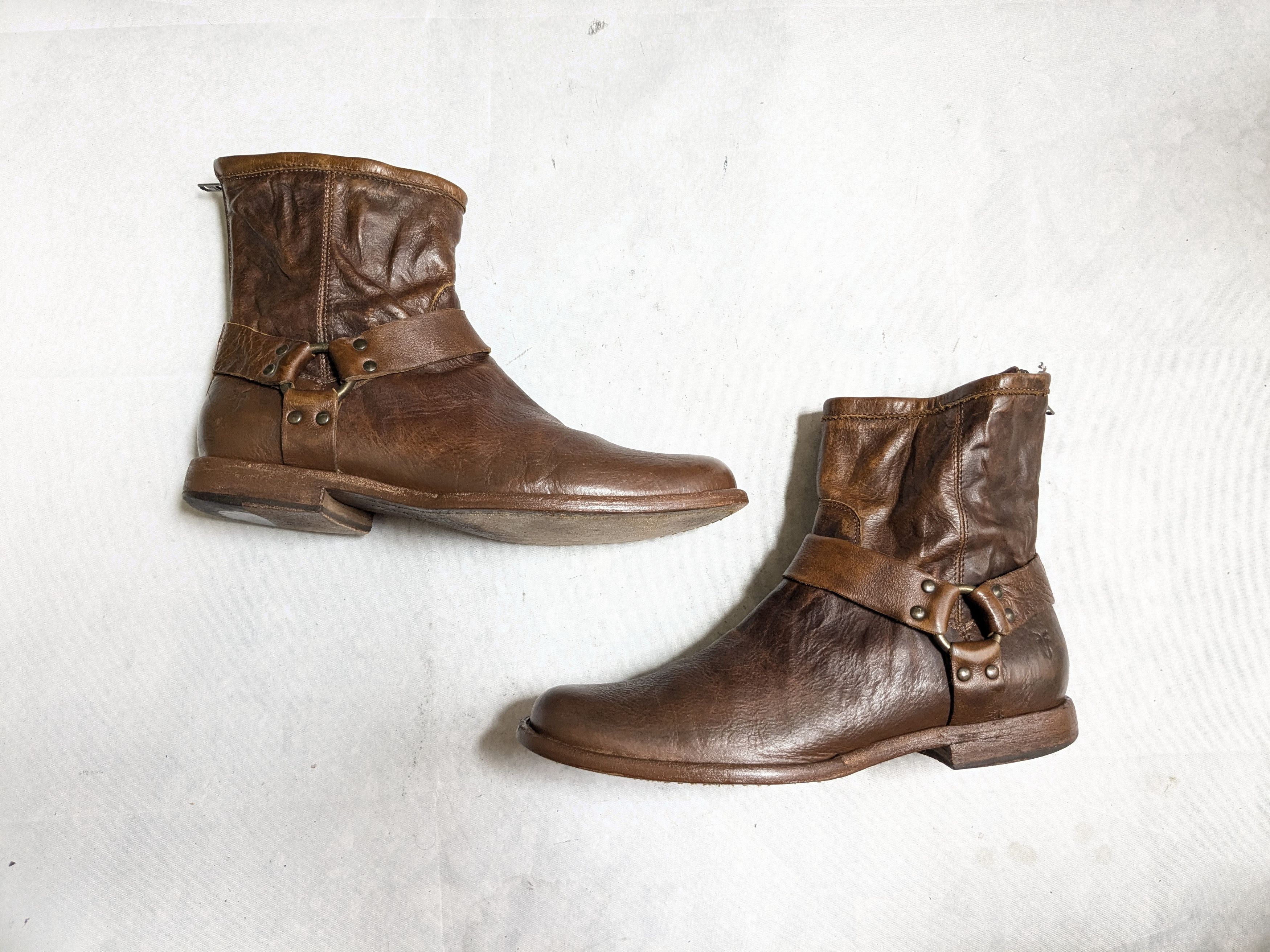 Frye Frye Harness Boots Brown 9 D Leather Back Zip Size US 9 / EU 42 - 1 Thumbnail