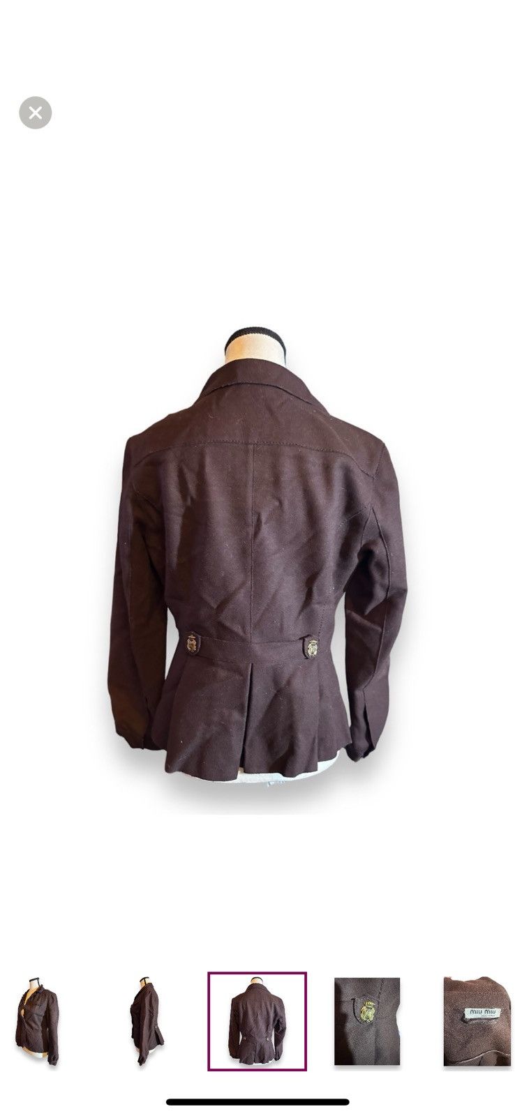 Miu Miu Vintage Women’s M Miu Miu Wool Military Metal Insignia Size M / US 6-8 / IT 42-44 - 7 Thumbnail