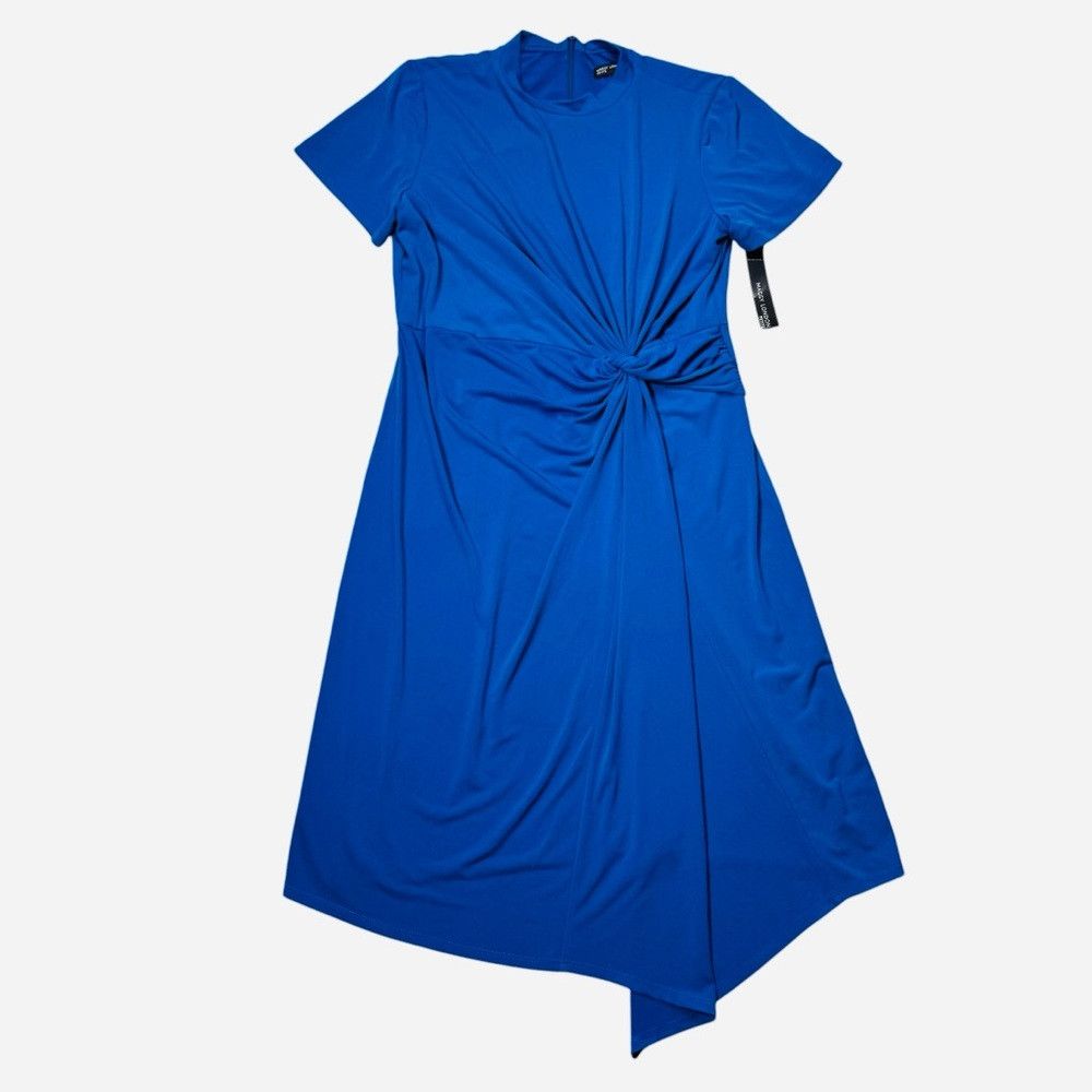 MAGGY LONDON NWT New Maggy London Short Sleeve Draped Front Jersey Blue Size XL / US 12-14 / IT 48-50 - 3 Thumbnail