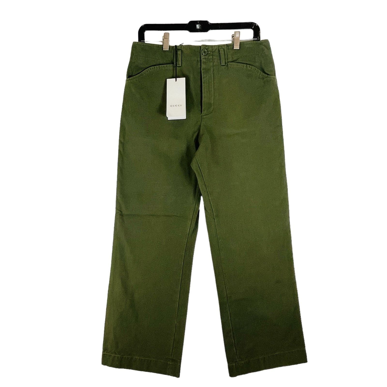 image of Gucci Mens Drill Flare Trousers Pants 46 (Size 30)