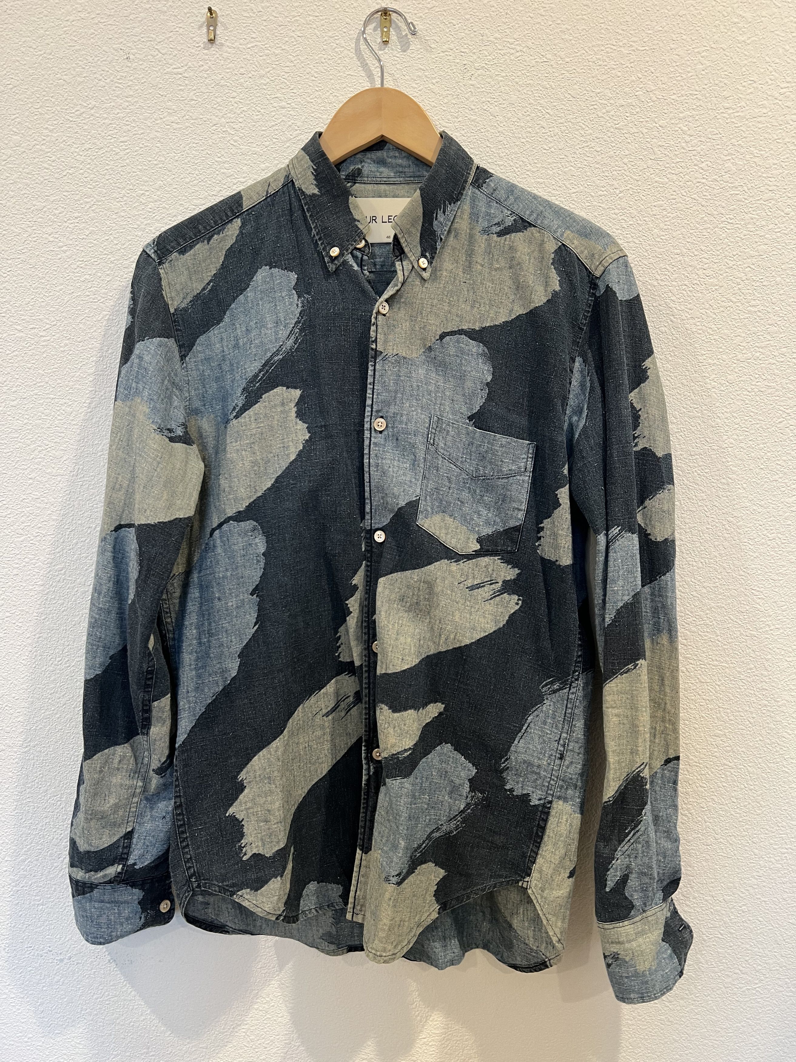 Our Legacy OUR LEGACY Camo Painted Indigo Japanese Hemp 1950's Shirt Size US S / EU 44-46 / 1 - 1 Thumbnail