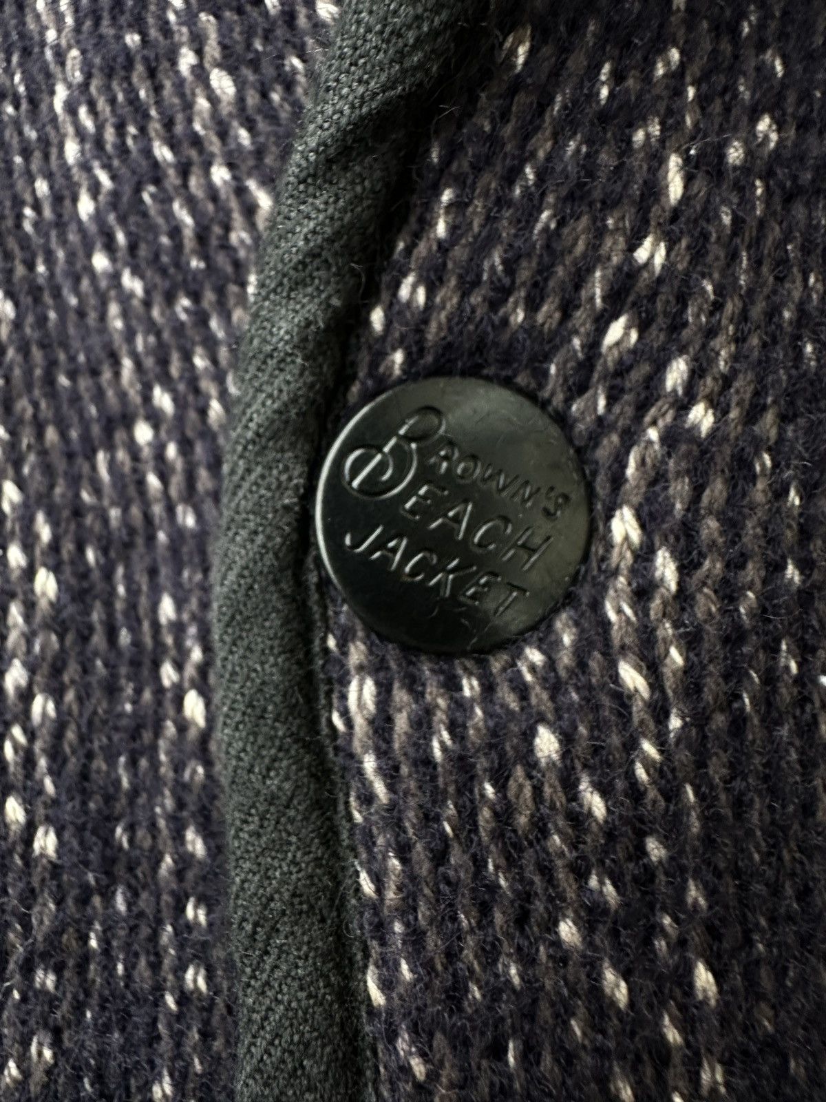 Full Count & Co. Brown’s Beach Cloth Wool Blazer Dark Salt peper Navy jacket Size US S / EU 44-46 / 1 - 3 Thumbnail
