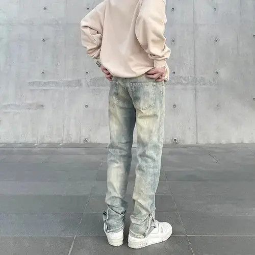Jean Skinny Jeans Men Y2k Vintage Street Casual Fashion Size US 33 - 3 Thumbnail