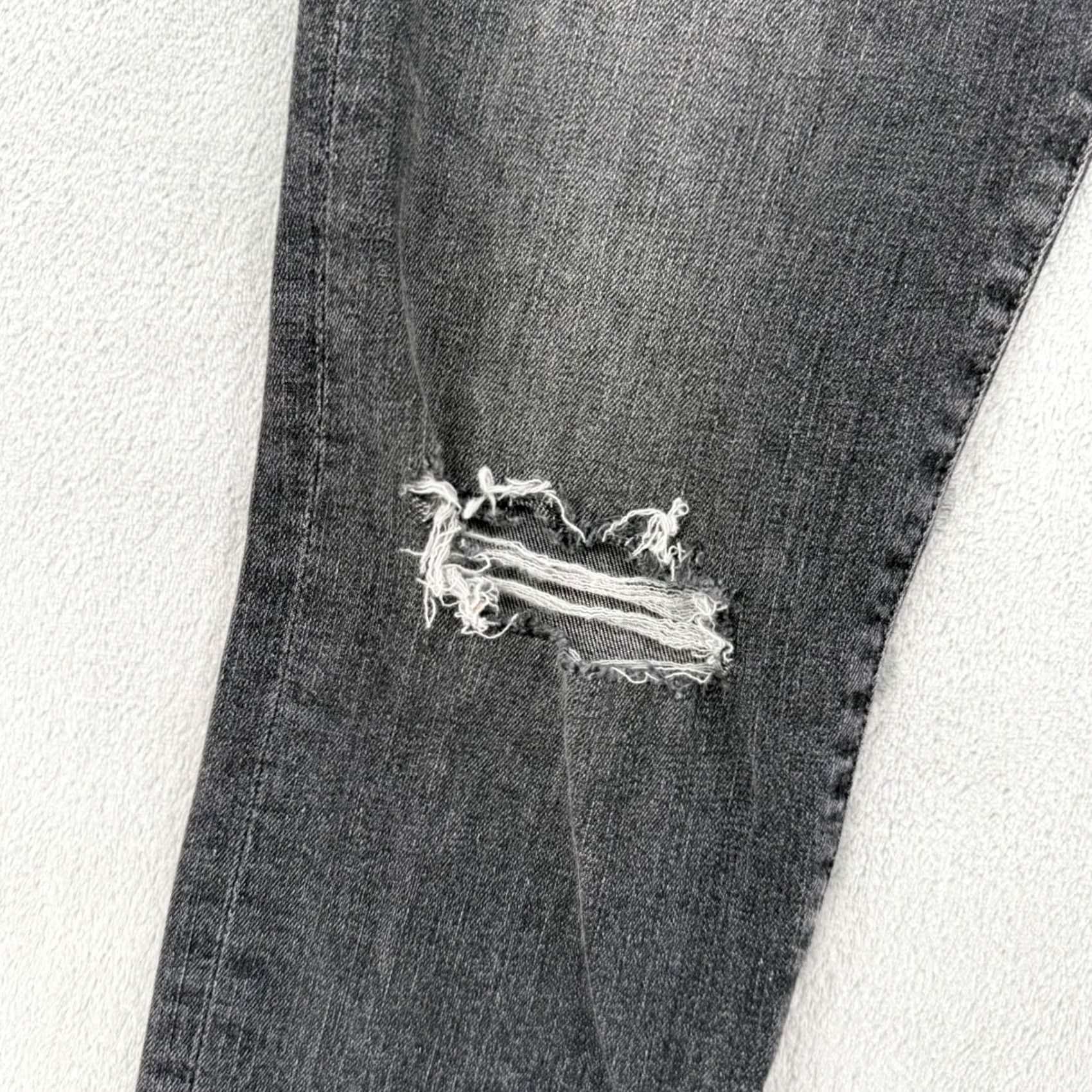 Frame FRAME Denim Le High Skinny Jeans Faded Black Distressed Knee Women's Size 28 Size 28" / US 6 / IT 42 - 4 Thumbnail