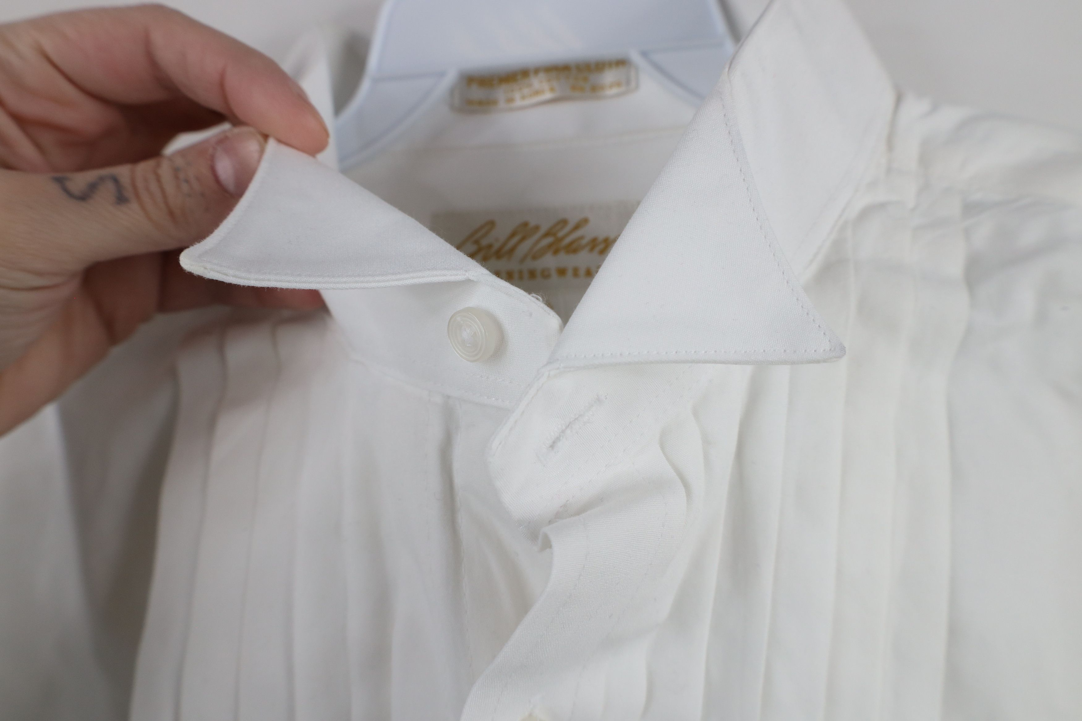 Vintage Vintage 90s Cotton Ruffled Prom Tuxedo Button Shirt White Size US M / EU 48-50 / 2 - 6 Thumbnail