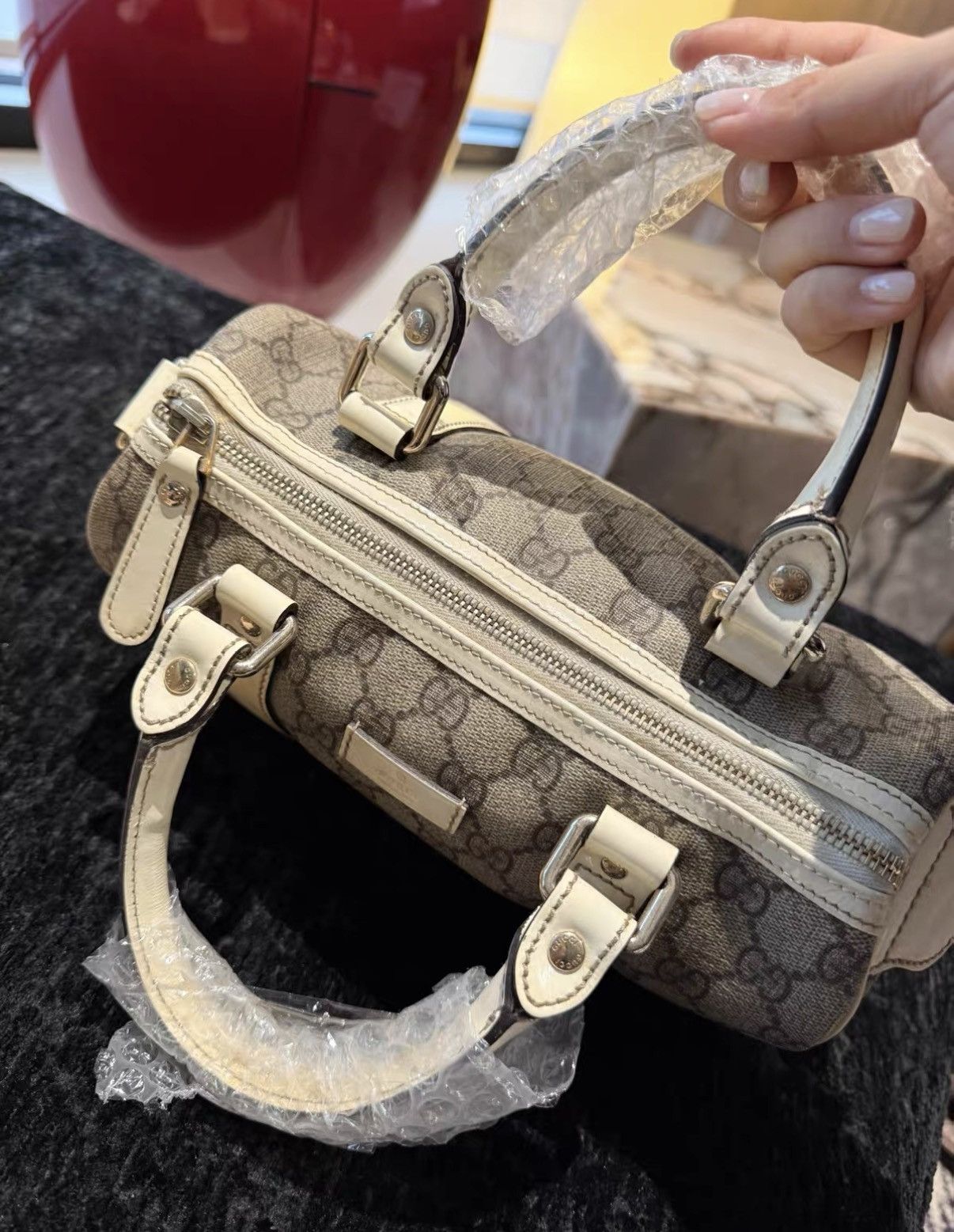 Gucci Gucci Vintage Monogram 25cm Mini Boston Bowling Bag J36 Size ONE SIZE - 7 Thumbnail