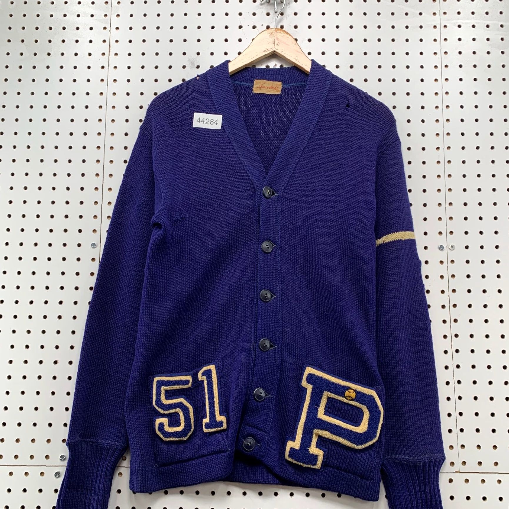 Vintage VINTAGE Lincolnit Cardigan Wool Knit Button Mens Blue 50s Wool Knit Cardigan M Vintage 1951 Size US M / EU 48-50 / 2 - 2 Thumbnail