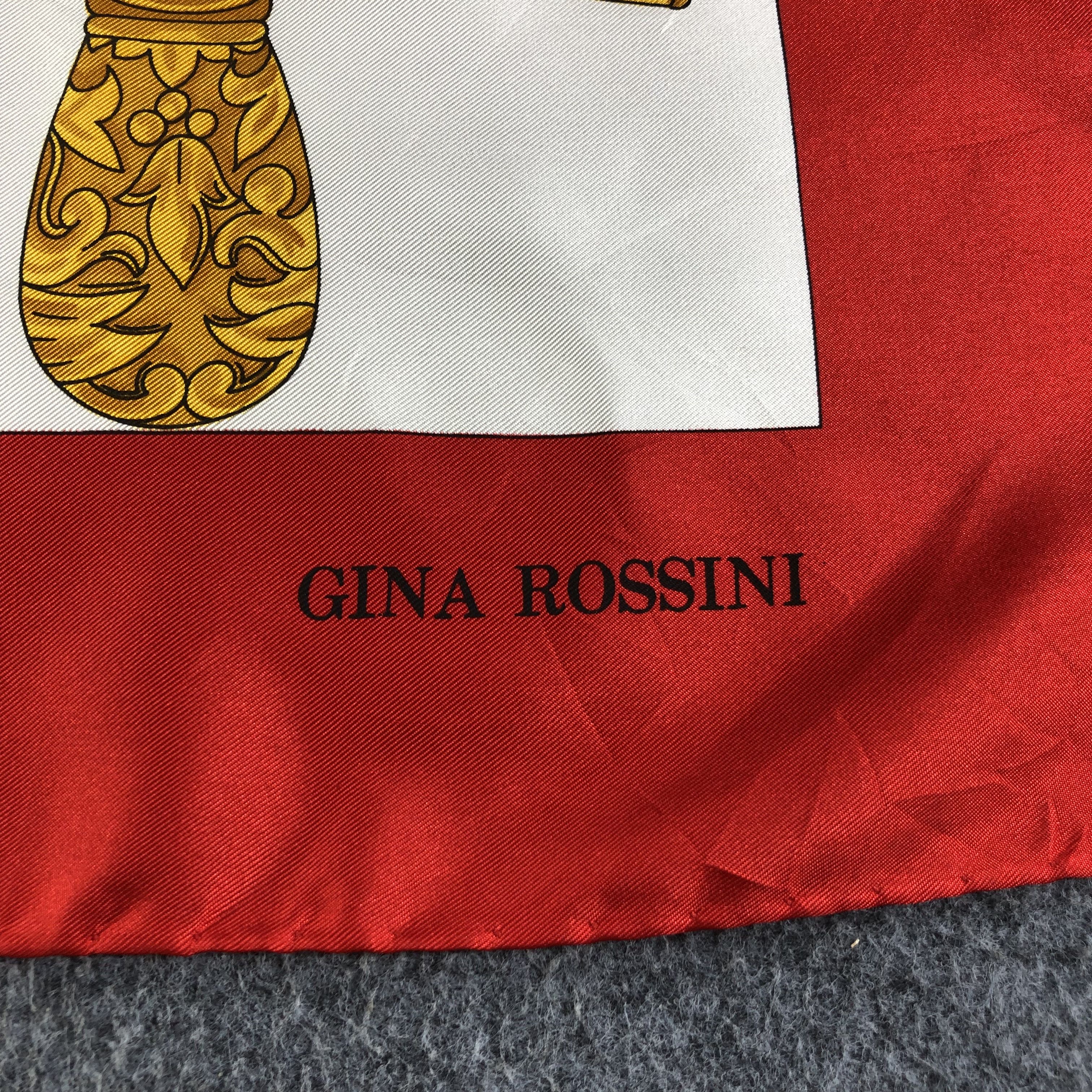 Vintage Gina Rossini Luxury Design Silk Scarf M472 Size ONE SIZE - 3 Thumbnail