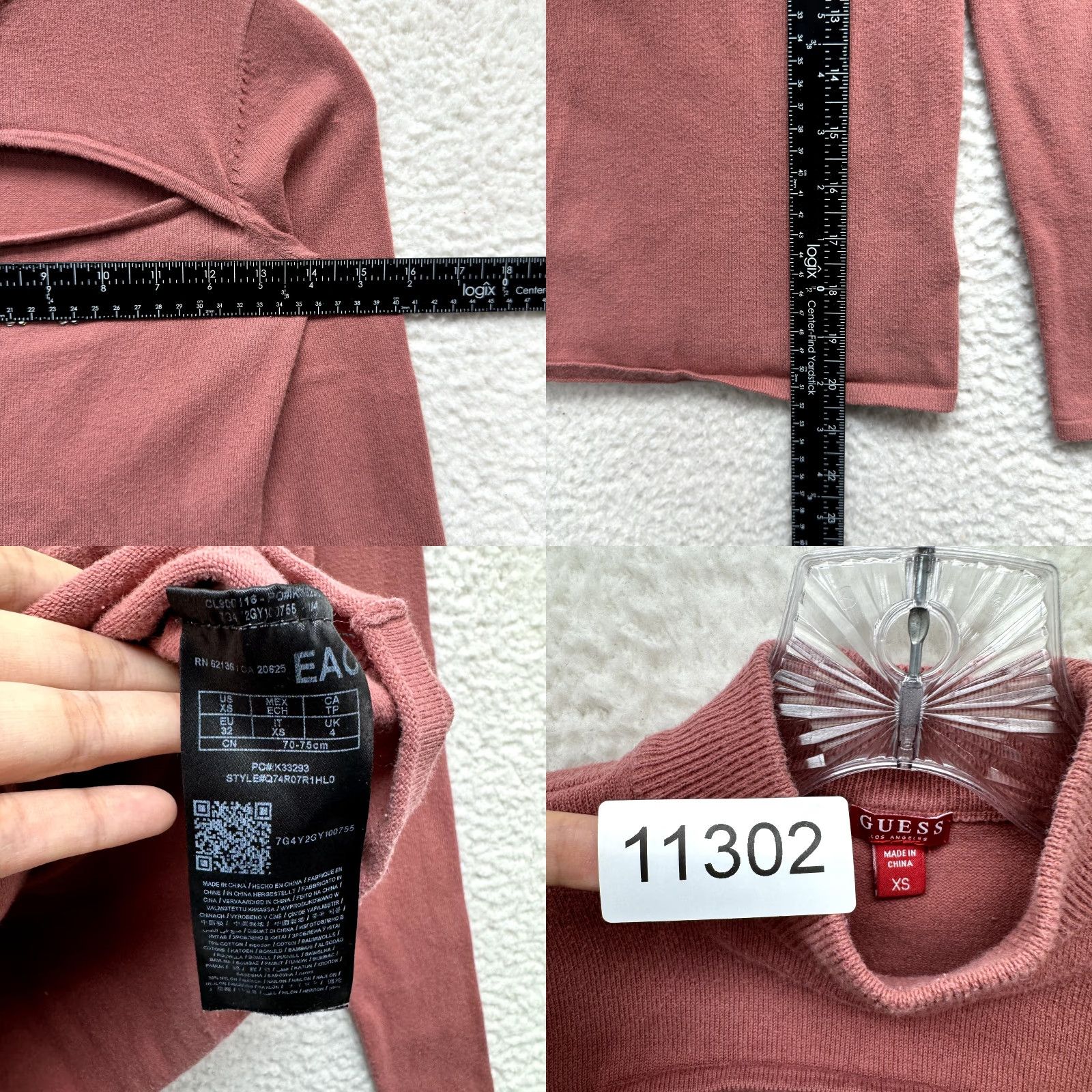 Guess VINTAGE Guess Top XS Salmon Pink Rhinestone Cut-Out McBling Fairy Grunge Shirt Womens Size XS / US 0-2 / IT 36-38 - 8 Thumbnail