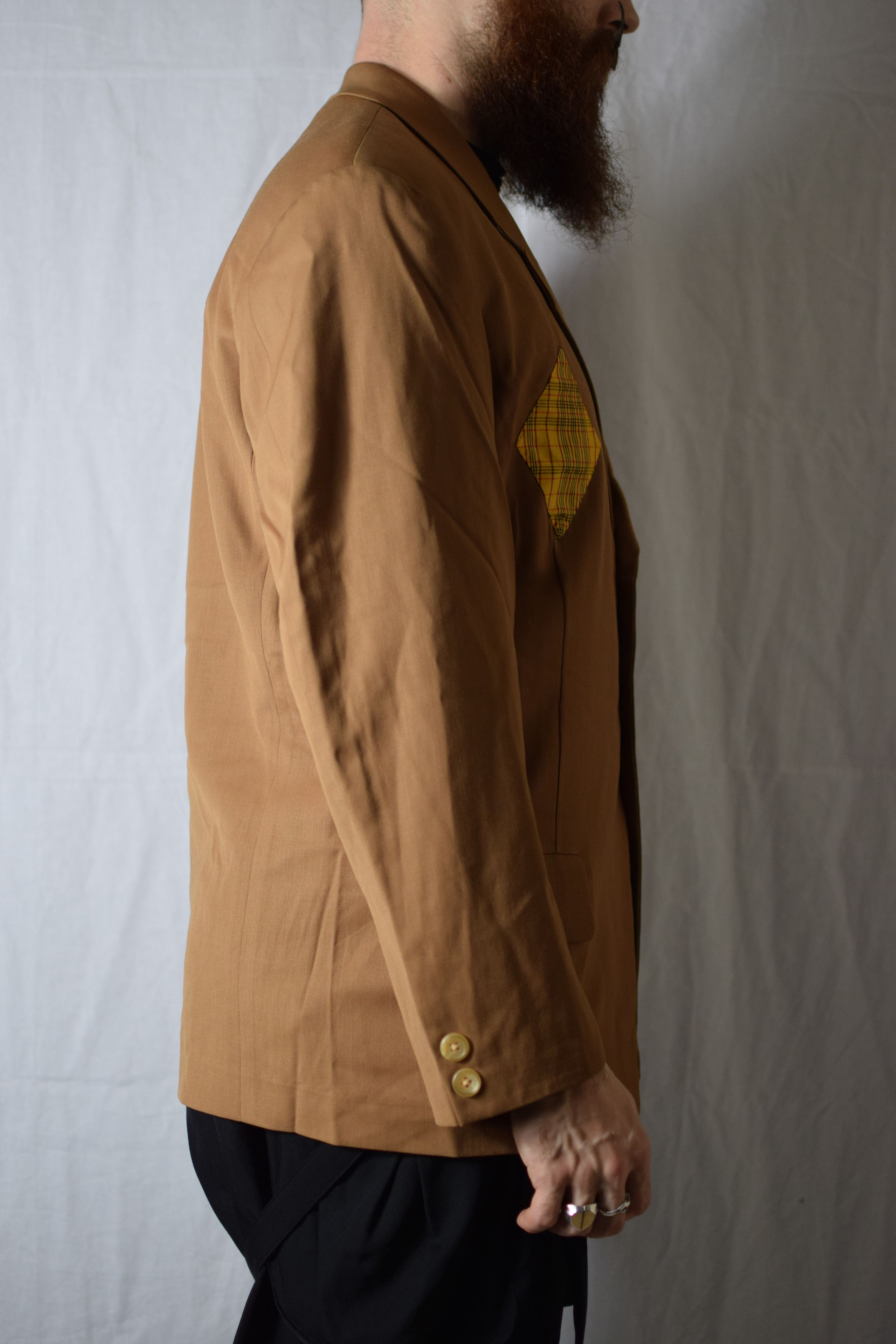 Yohji Yamamoto YYPH Archive SS88 Beige Diamond Blazer Size 52R - 6 Thumbnail