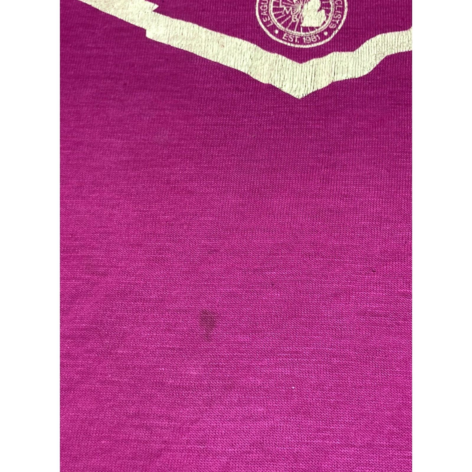 Vintage VINTAGE 1988 bicycle tour t shirt Michigan shoreline Lake traverse Mackinaw Medium Pink Mens Shirt Size US M / EU 48-50 / 2 - 4 Thumbnail