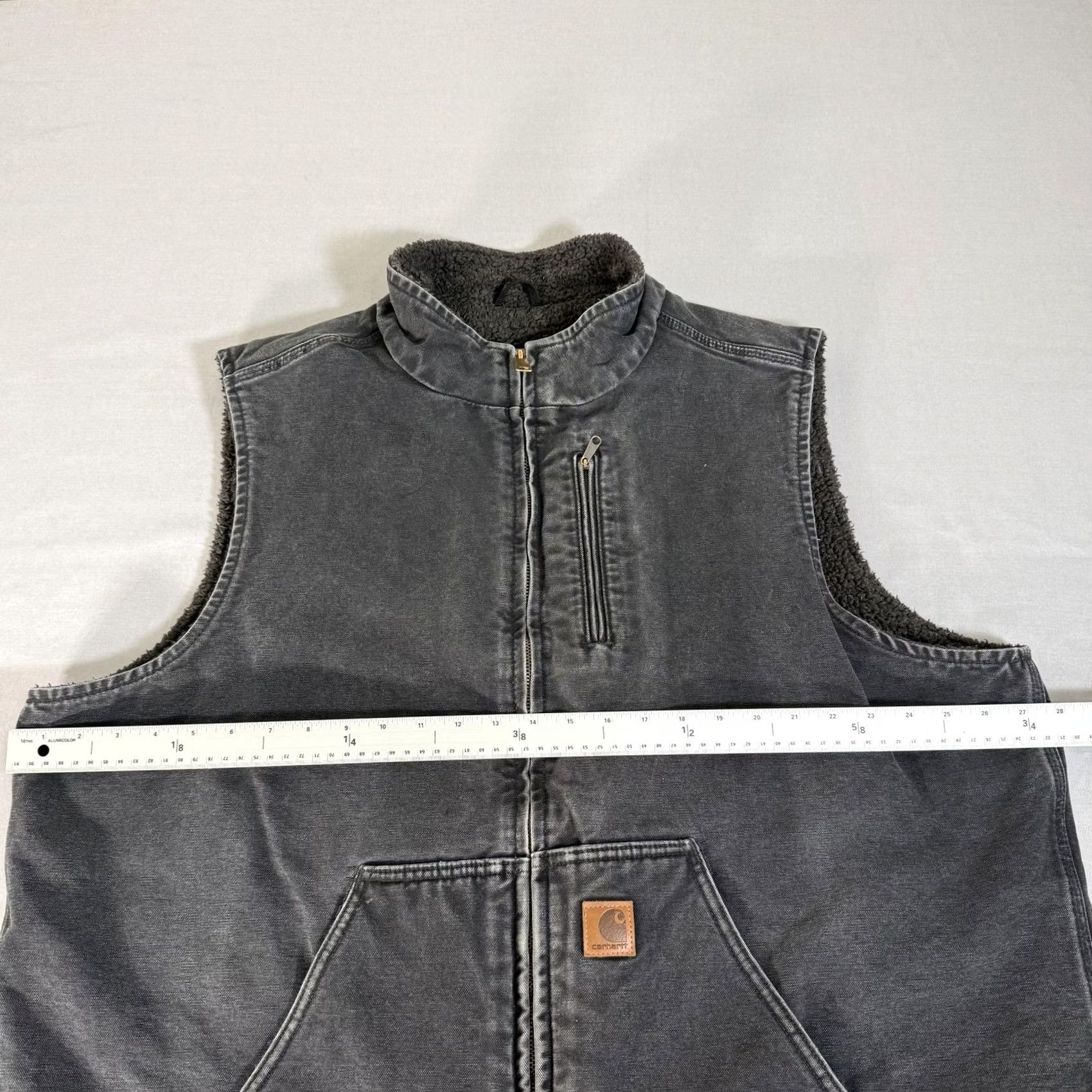 Carhartt Carhartt Vest Mens 2XL Black Canvas Sherpa Lined Full Zip Workwear V33-001 Size US XXL / EU 58 / 5 - 3 Thumbnail
