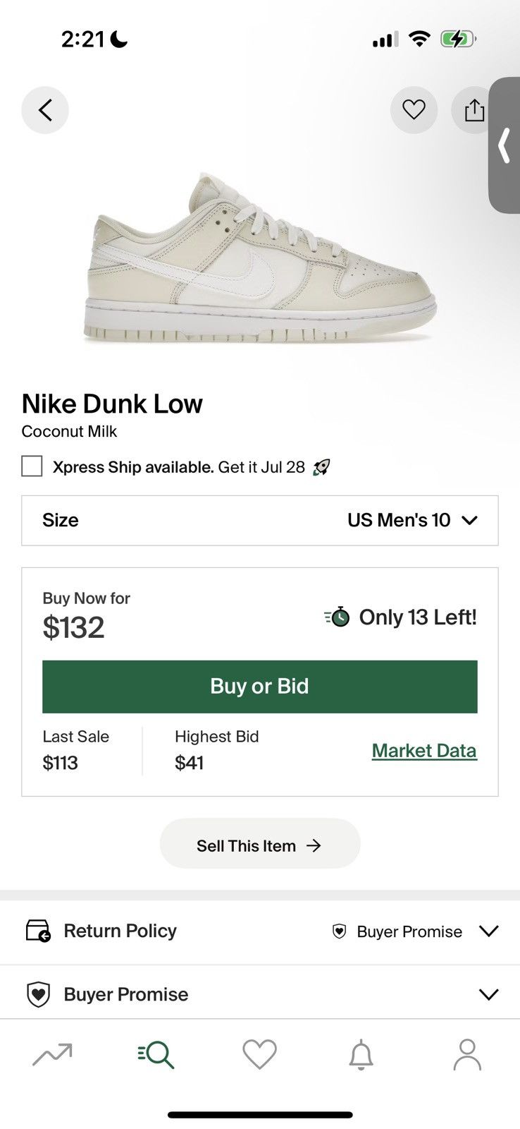Nike Nike Dunk Low Coconut Milk Size US 10 / EU 43 - 11 Thumbnail