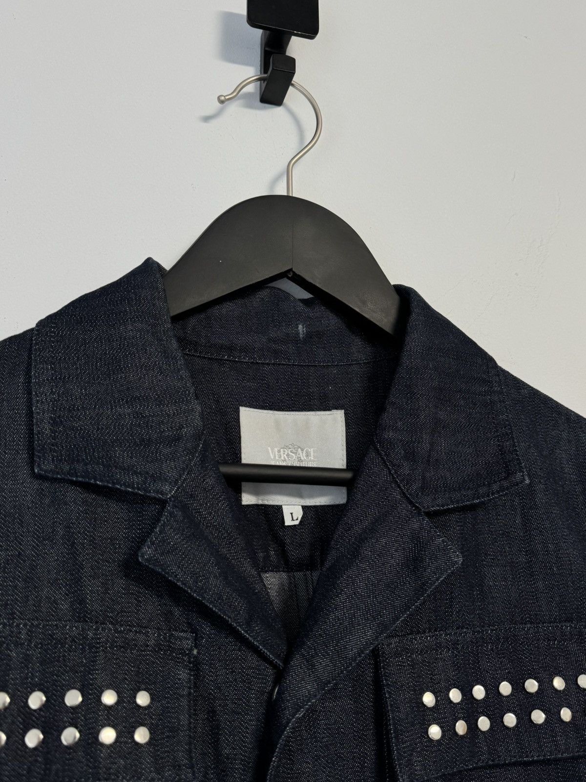 Versace Jeans Couture Versace Jeans Couture Rhinestone Denim Set Cropped Jacket Size L / US 10 / IT 46 - 6 Thumbnail