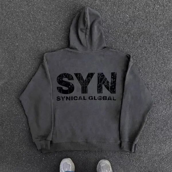 Japanese Brand Vintage SYN Monogram Print Loose Casual Hooded Sweatshirt Size US M / EU 48-50 / 2 - 5 Thumbnail