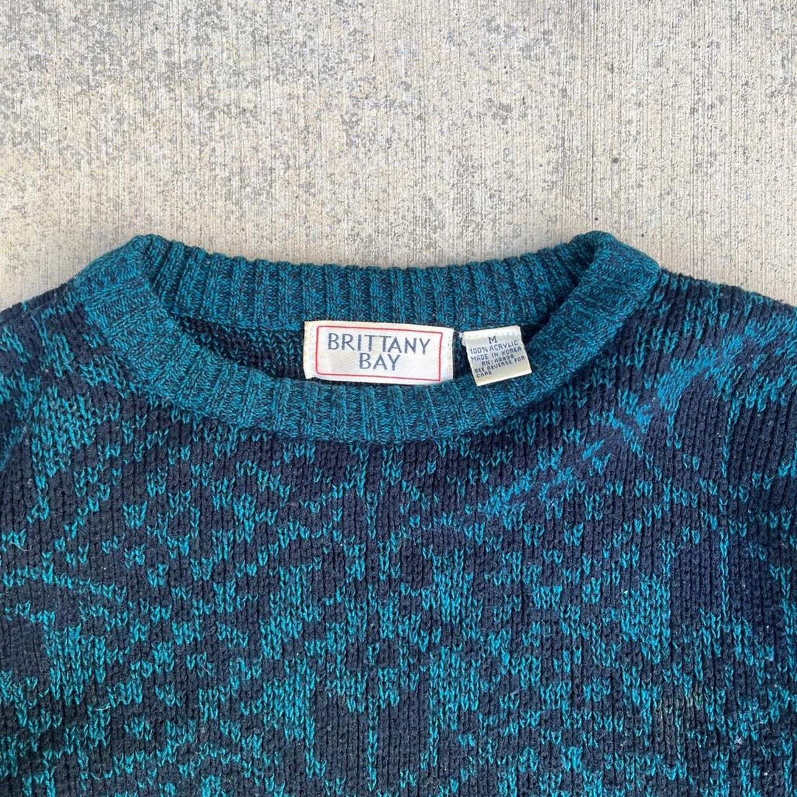 Other Monochromatic Snowflake Geometric Motif Blue, Teal Sweater Size M / US 6-8 / IT 42-44 - 2 Thumbnail