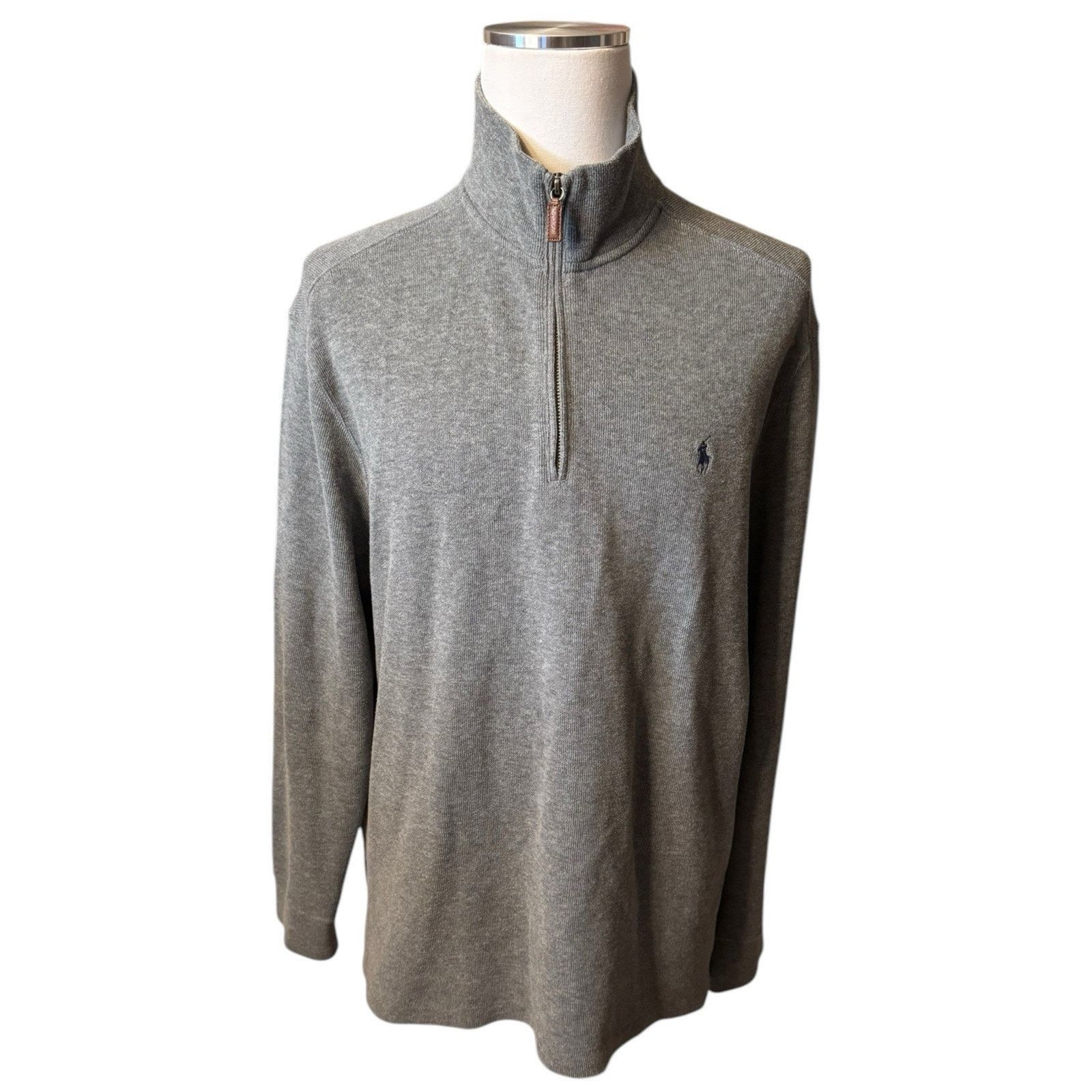 Polo Ralph Lauren Ralph Lauren Polo Gray Quarter Zip Pullover Sweater Size US XL / EU 56 / 4 - 1 Thumbnail