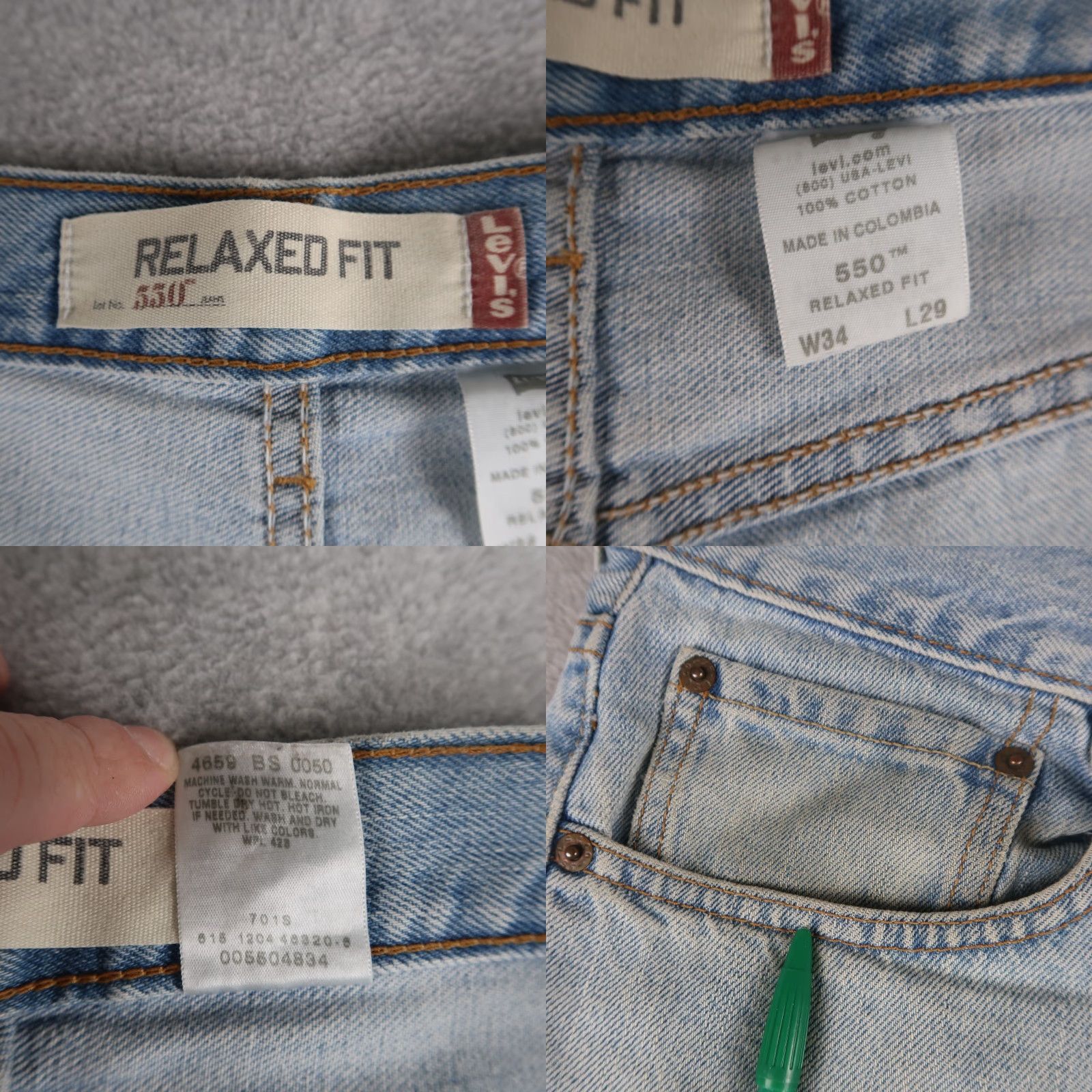 Levi's VINTAGE Levi's Jeans 550 Men 34x29 Relaxed Fit Denim Blue 550 USA 5-Pocket Men Size US 34 / EU 50 - 9 Thumbnail