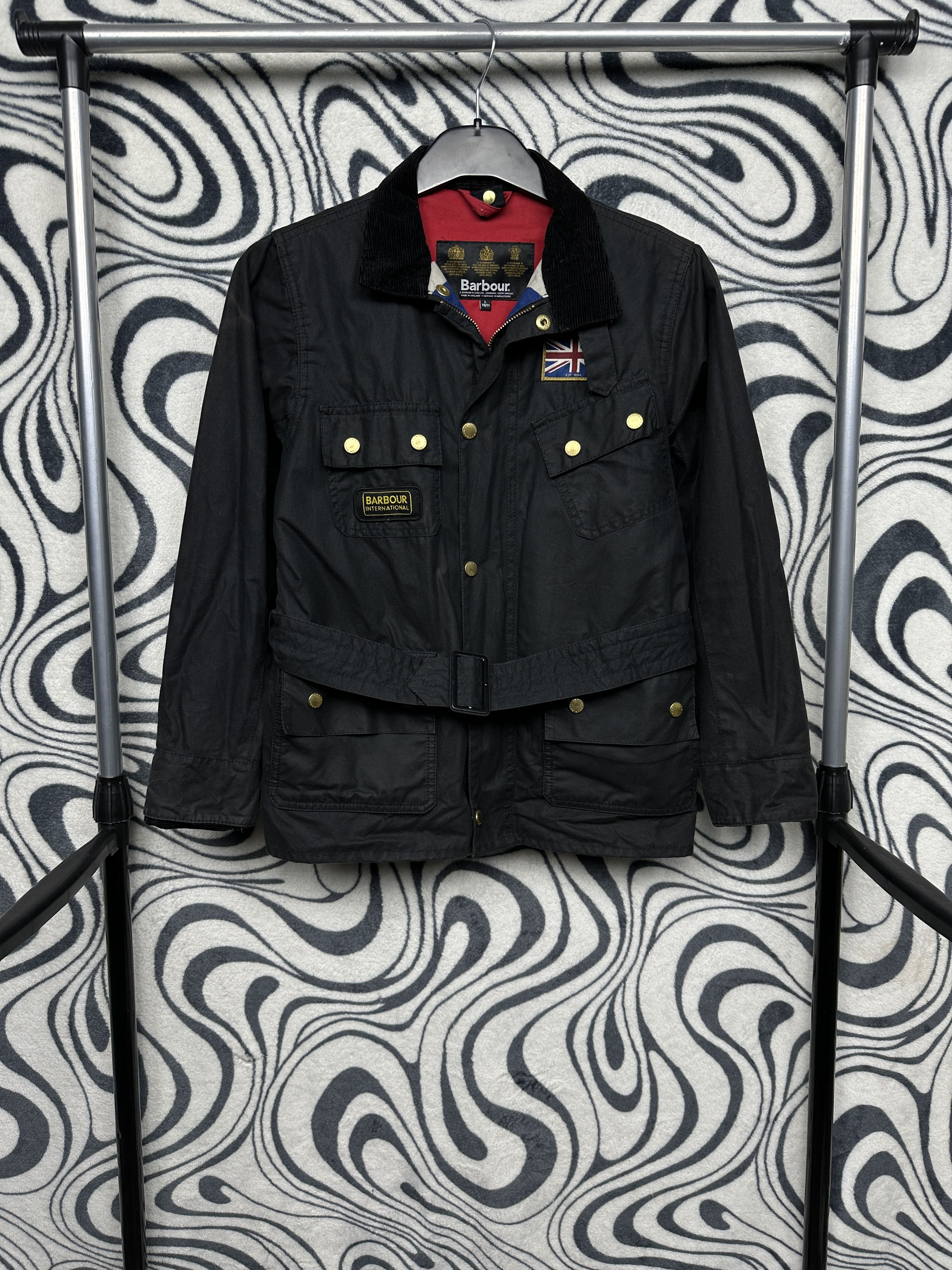 Barbour Barbour International Union Jack Kids Wax Waxed Jacket Size US XXS / EU 40 - 1 Thumbnail