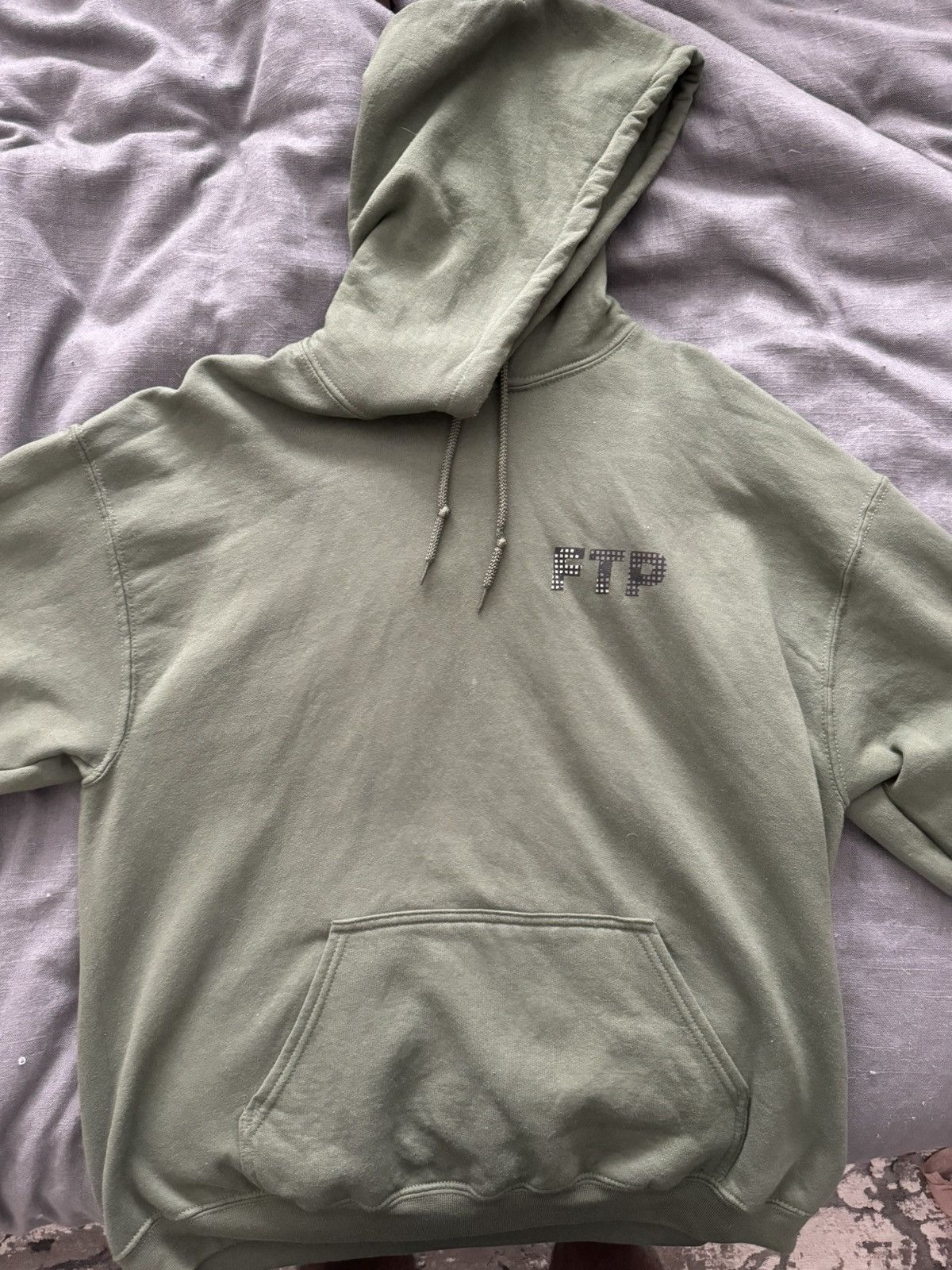 image of Fuck The Population Green Digital Camo Hoodie, Men's (Size Large)