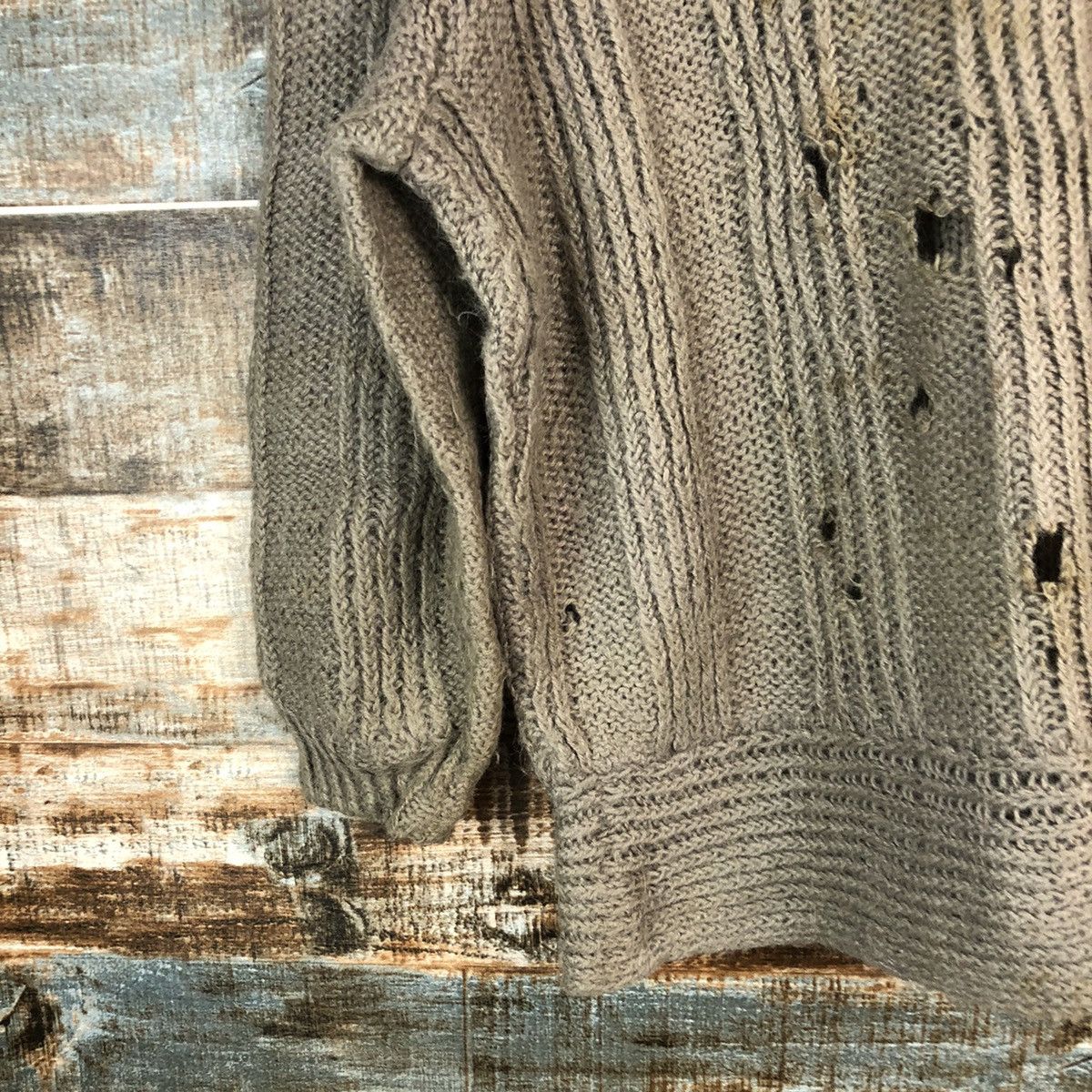 Homespun Knitwear × Japanese Brand Japanese Brand Brown ripped vintage Knitwear #A1550 Size M / US 6-8 / IT 42-44 - 7 Thumbnail