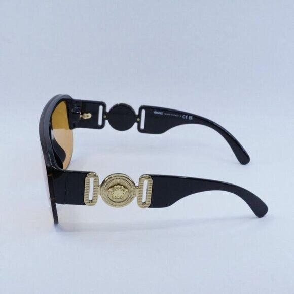 Versace Versace VE4391 GB1/7 Sunglasses Black Shield Frame, Orange Size ONE SIZE - 6 Thumbnail
