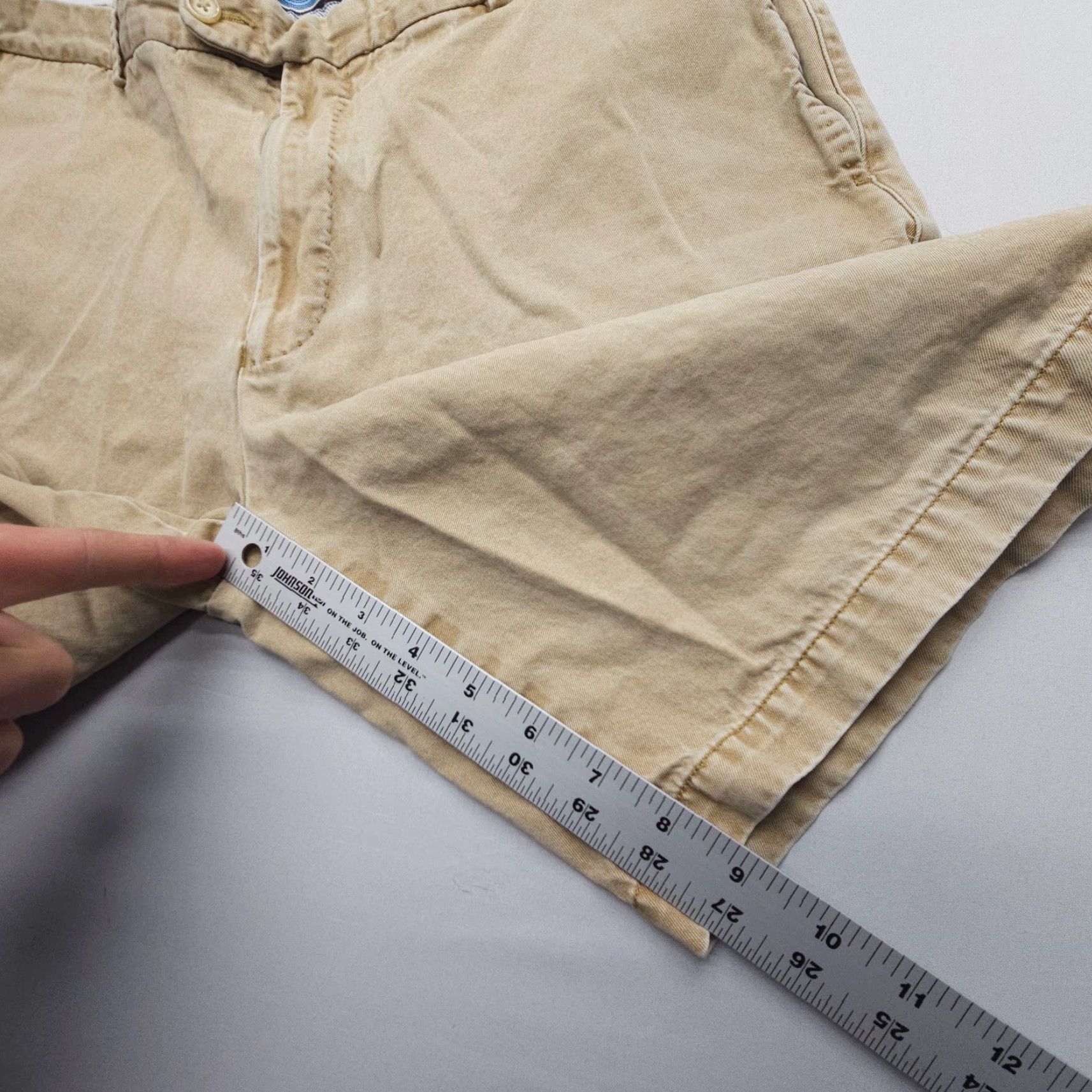 Peter Millar Peter Millar Pima Cotton Chino Shorts Mens 36 x 9 Tan Twill Preppy Flat Peru Size US 36 / EU 52 - 4 Thumbnail