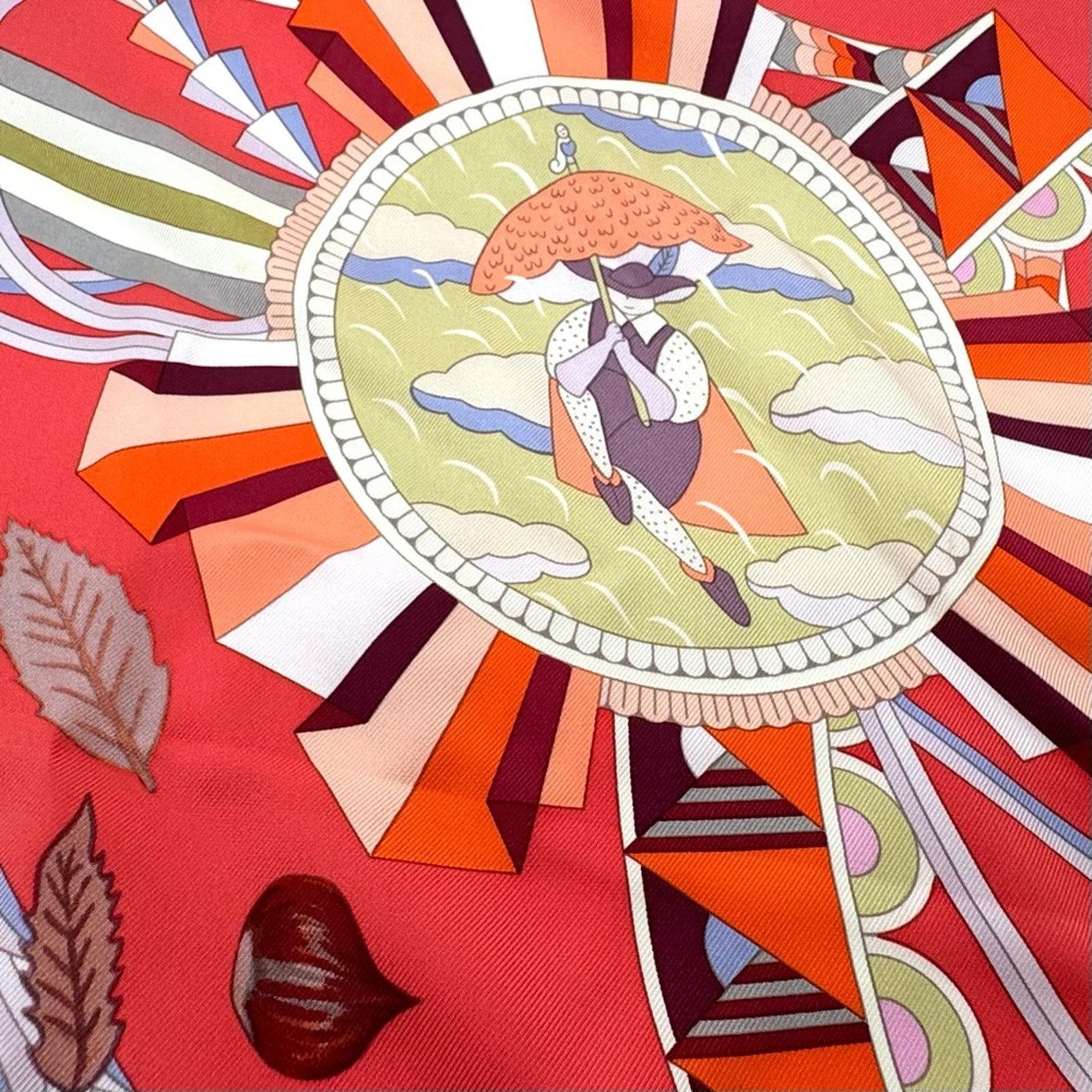 Hermes Hermes silk scarf theme is the magic umbrella coral colorway Size ONE SIZE - 8 Thumbnail
