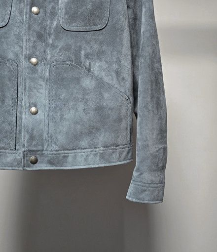 Tom Ford o1sm1stk0824 Suede Jacket in Blue Gray Size US M / EU 48-50 / 2 - 3 Thumbnail
