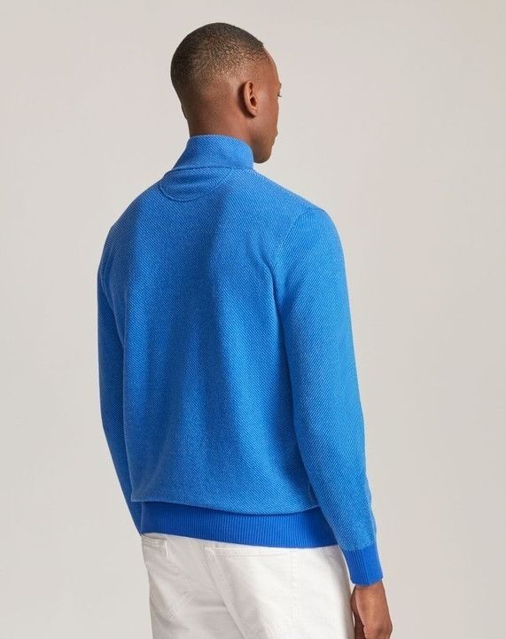 Loro Piana o1srvl11e0824 Mezzocollo Roadster Sweater in Blue Size US S / EU 44-46 / 1 - 4 Thumbnail
