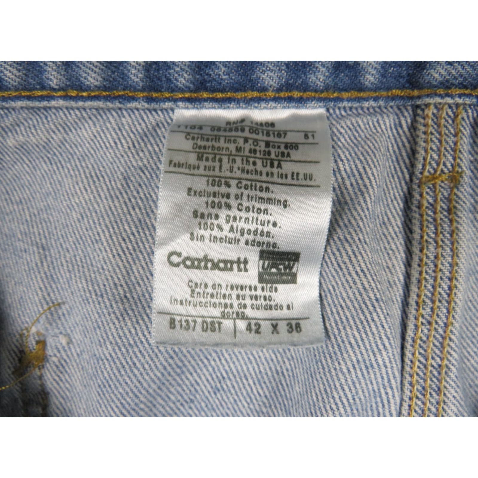 Carhartt Carhartt Jeans 40X30 Denim Relaxed Fit Blue Mens Regular Inseam 30 Dungaree Cargo Work Utility Carhartt Jeans Size US 40 / EU 56 - 5 Thumbnail