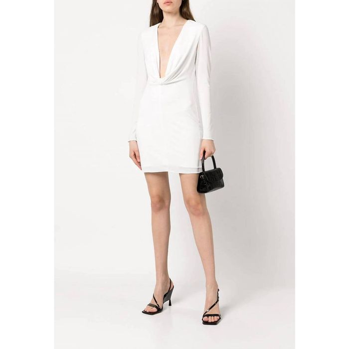 Halston Heritage Fay Jersey Twist Mini Dress In Chalk | Grailed