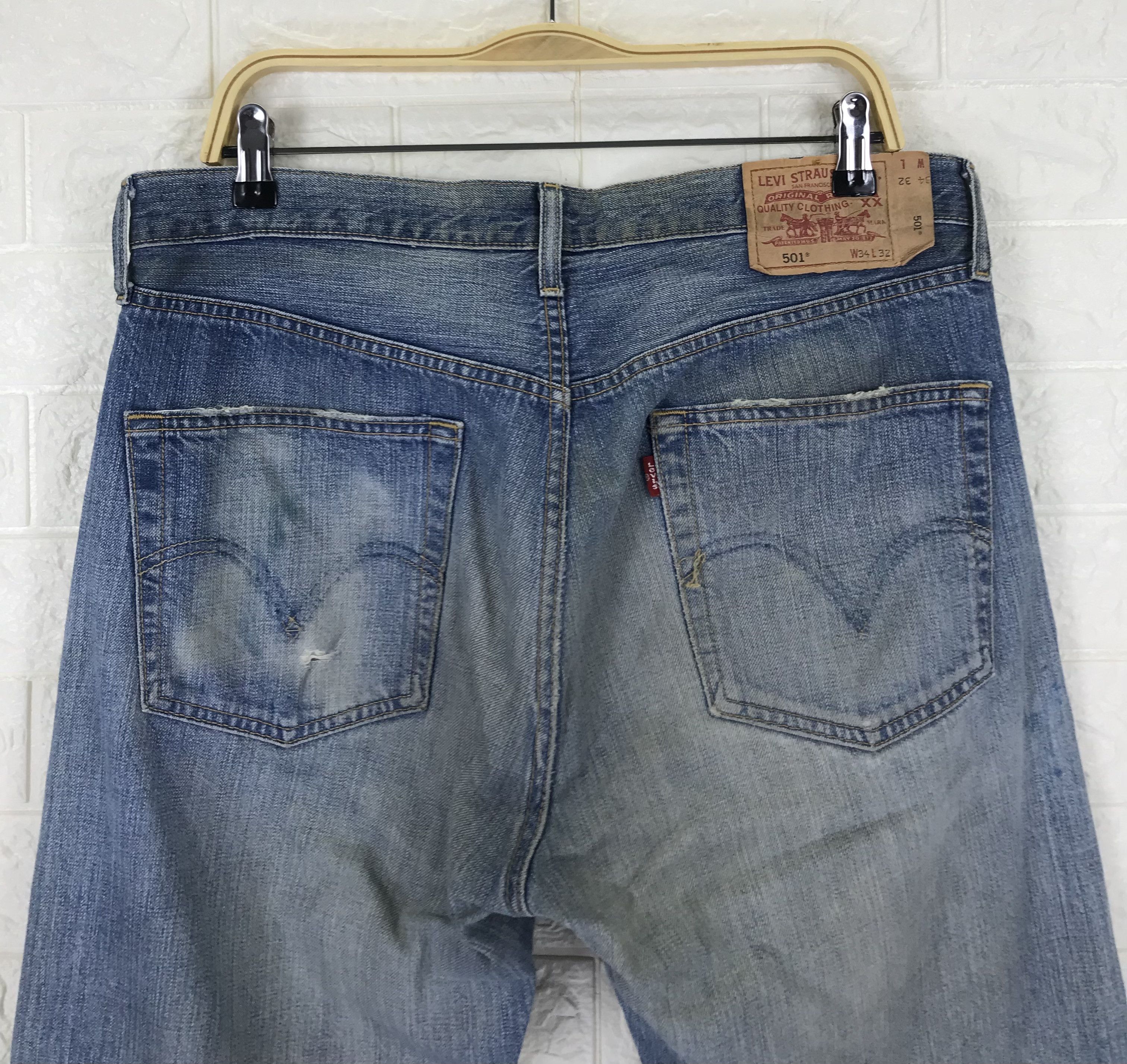 Levi's Vintage Levi's 501 Mud Wash Jeans Distressed Denim Size US 34 / EU 50 - 6 Thumbnail