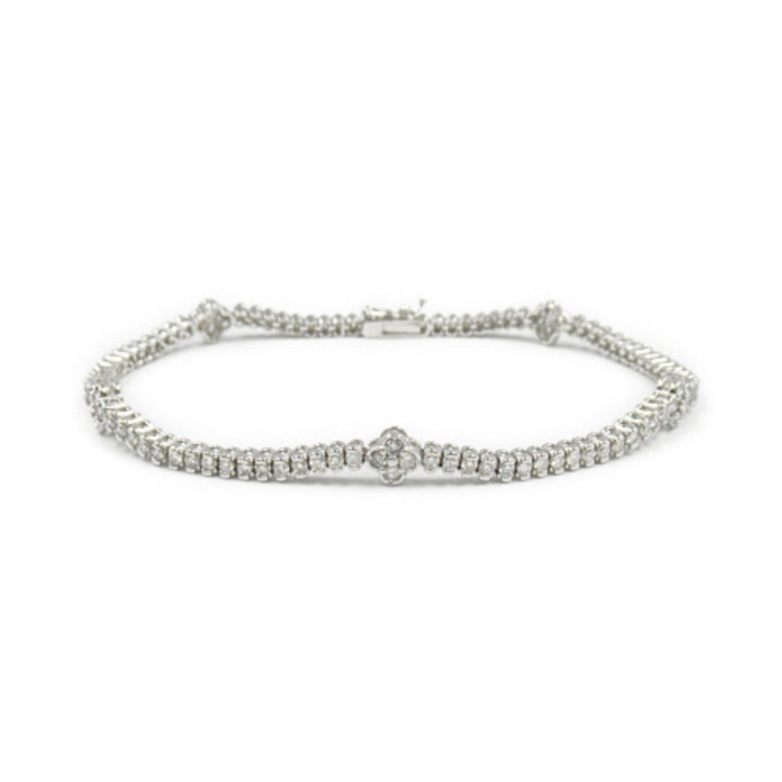 Other Other 14K Diamond Chain Bracelet Metal Bracelet in Great Condition Size ONE SIZE - 1 Thumbnail
