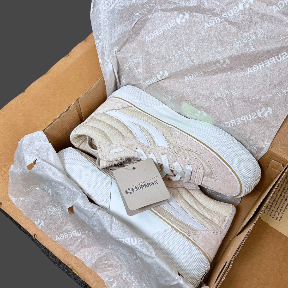 Superga Superga Women’s 3141 Revolley Platform Sneakers Beige Sz 7 Size US 7 / IT 37 - 2 Thumbnail