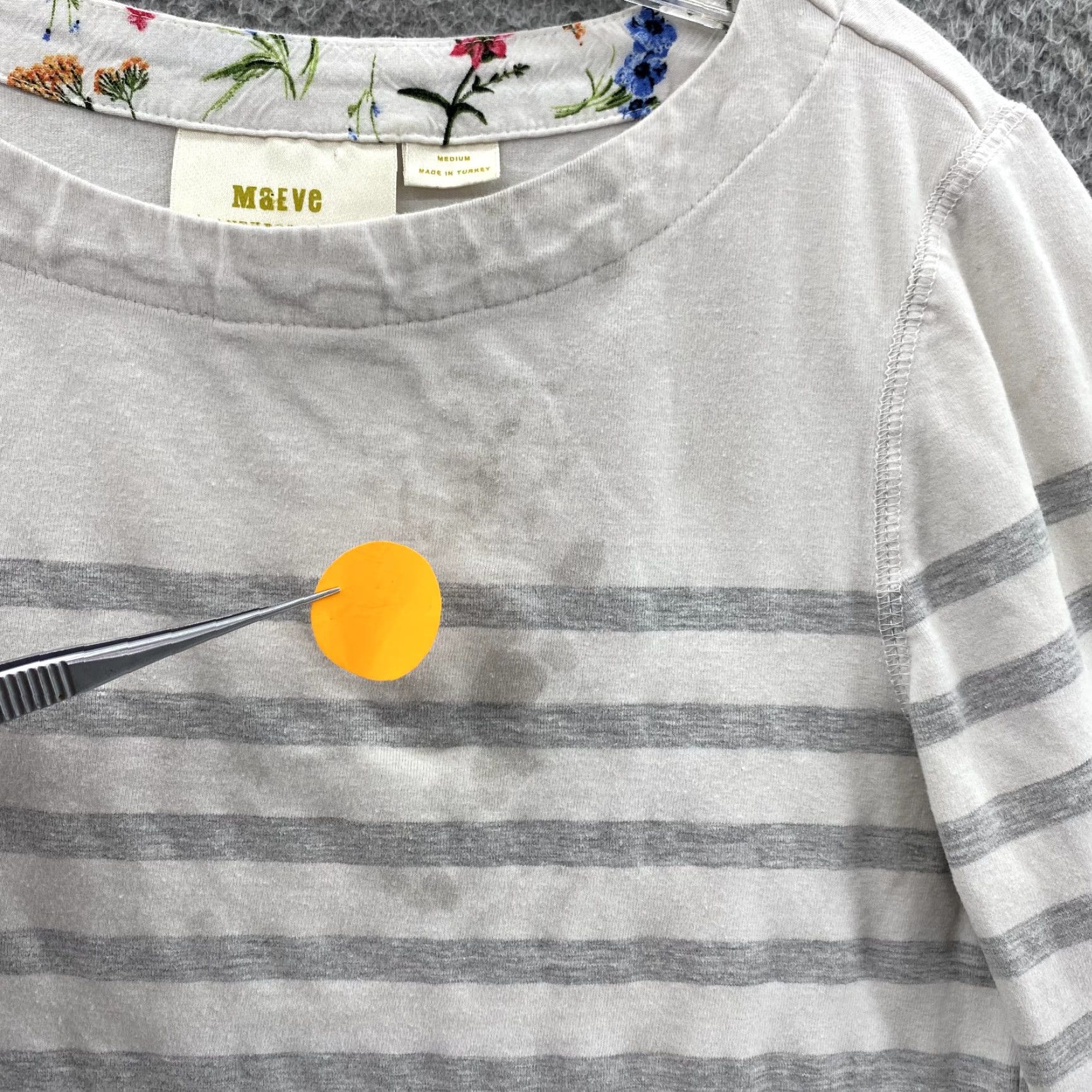 Vintage Maeve Shirt Women's Med Gray Striped Nautical Preppy Academia 3/4 Sleeve Casual Boat Classic Teacher Vintage No Size M / US 6-8 / IT 42-44 - 3 Thumbnail