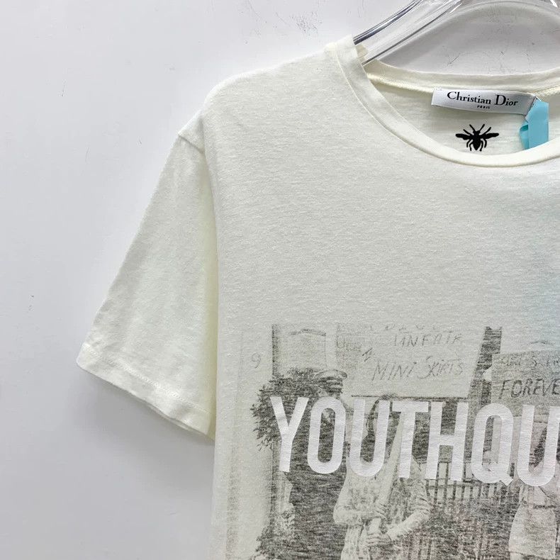 Dior Dior Beige logo slogan printed cotton round-neck short-sle Size XS / US 0-2 / IT 36-38 - 3 Thumbnail