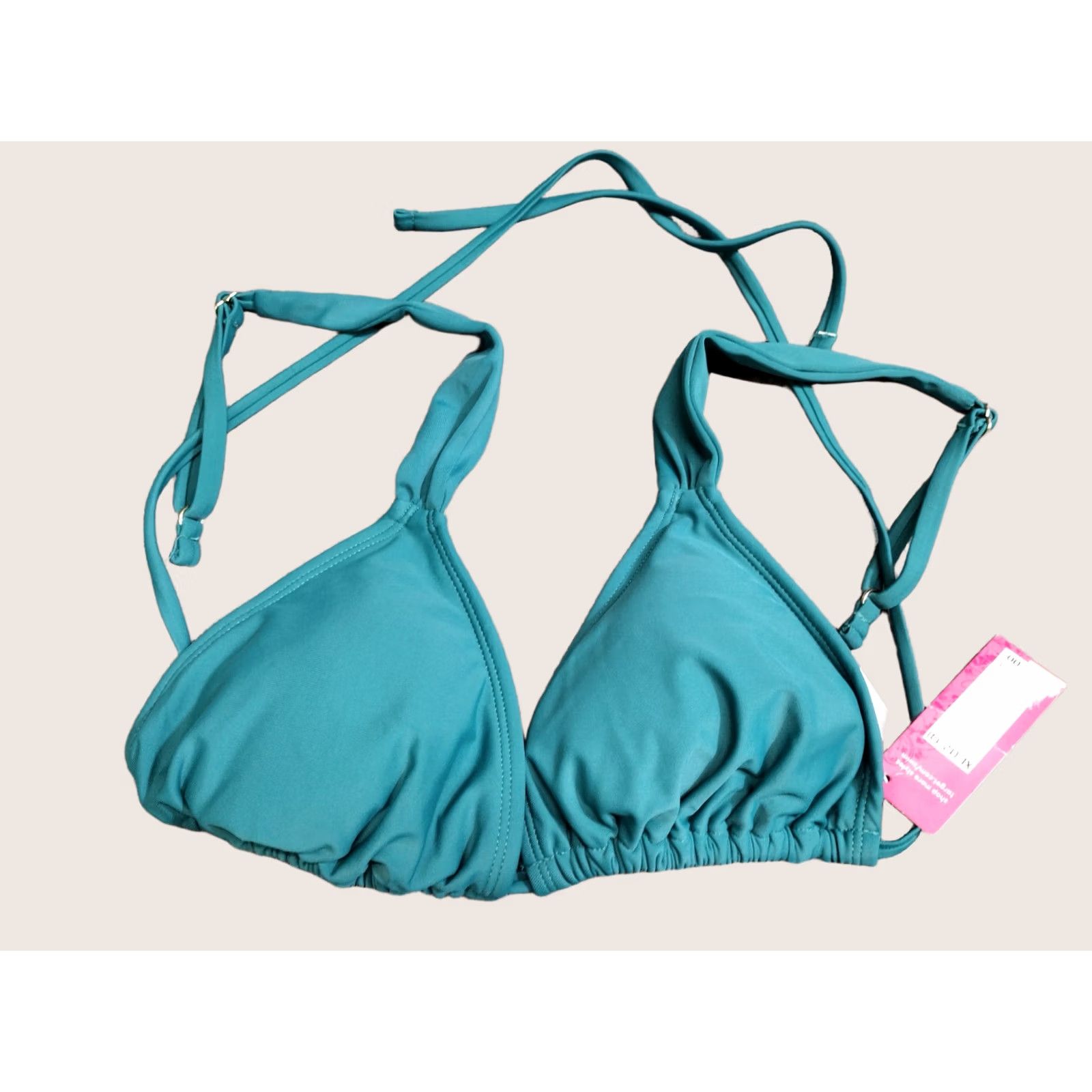 Vintage Xhilaration Women's Triangle Bikini Top XL Green Padded Spaghetti Strap Swim Top Size XL / US 12-14 / IT 48-50 - 1 Thumbnail