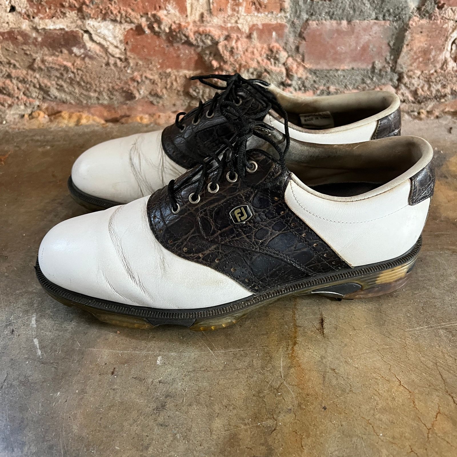 Footjoy FJ FootJoy Dryjoys Tour Black White Saddle Golf Shoes 9 Size US 9 / EU 42 - 3 Thumbnail