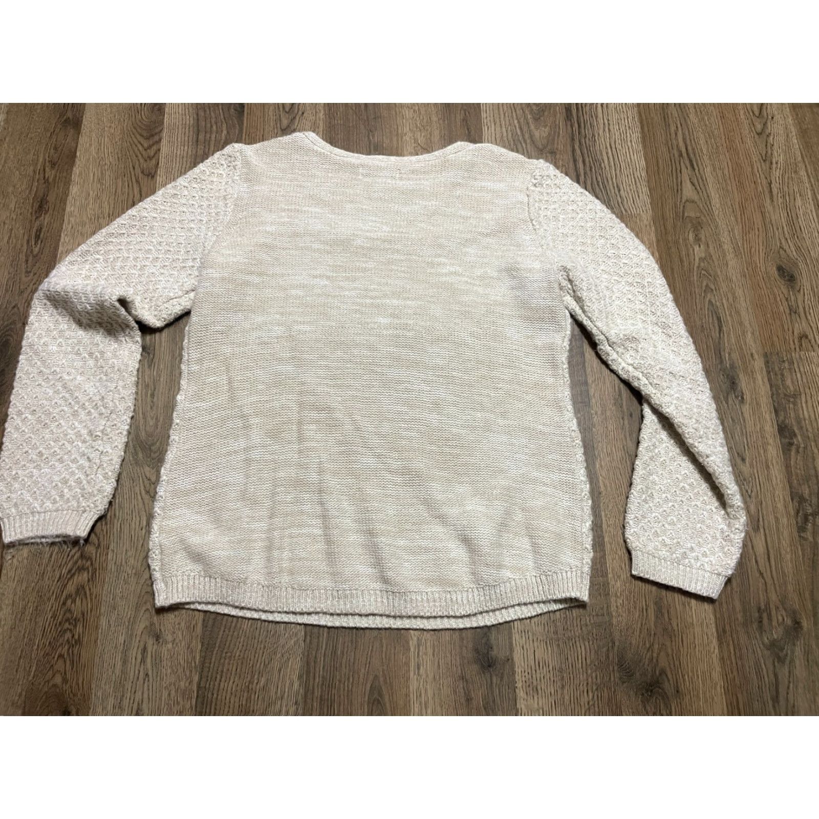 Croft & Barrow Croft&Barrow Sweater Women's Medium Cream Pullover Long Sleeve Crew Neck Casual Modern Size M / US 6-8 / IT 42-44 - 2 Thumbnail