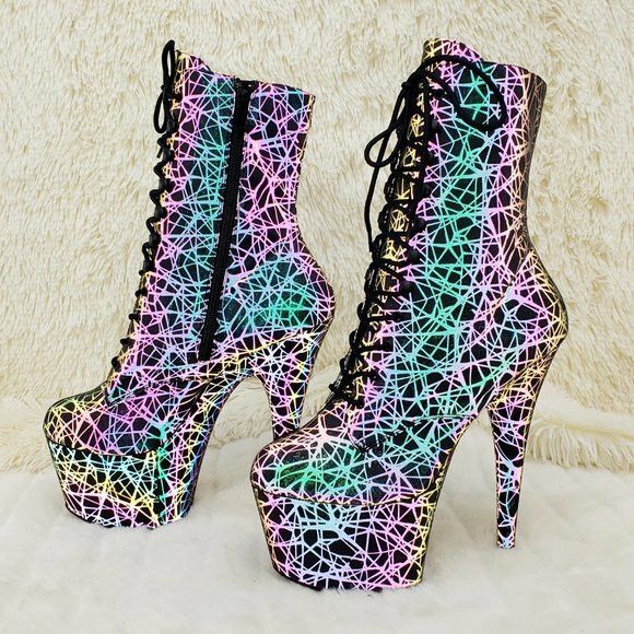 Other Adore 1020REFL Geo Reflective Upper Platform 7" High Heel An Size US 7 / IT 37 - 1 Thumbnail