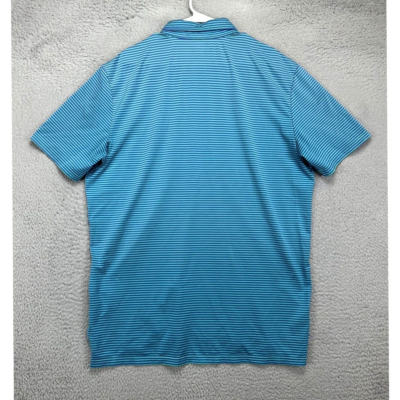 RLX Ralph Lauren RLX Ralph Lauren Golf Polo Shirt Mens Large Wicking Blue Green Stripe Logo Rugby Nylon? Size US L / EU 52-54 / 3 - 3 Thumbnail